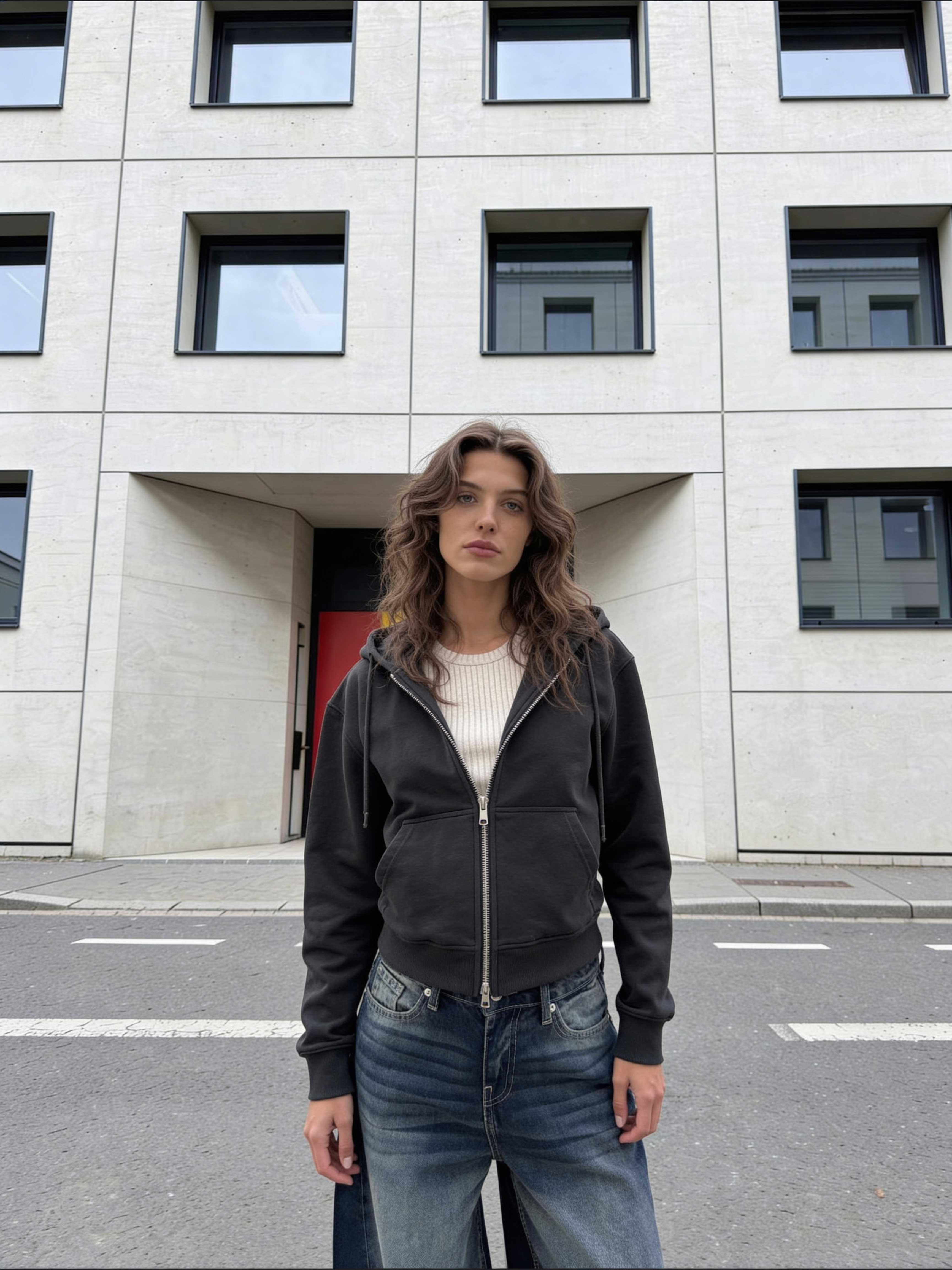 Extreme Wide-Leg – Mid-Rise Deep Vintage Blue Jeans