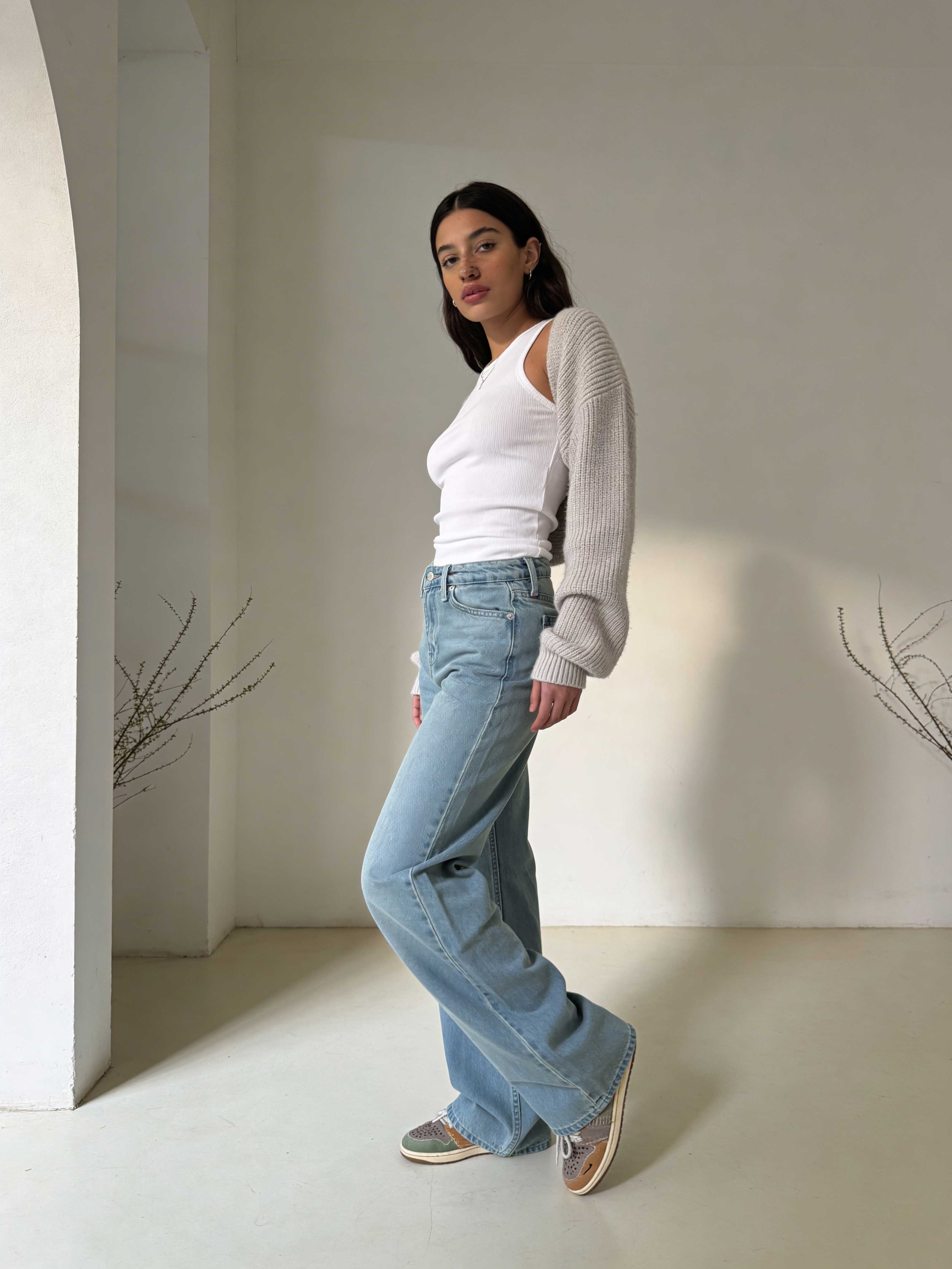 Wide leg High waist Light vintage blue jeans Wide Leg CIZARO - Cizaro Jeans