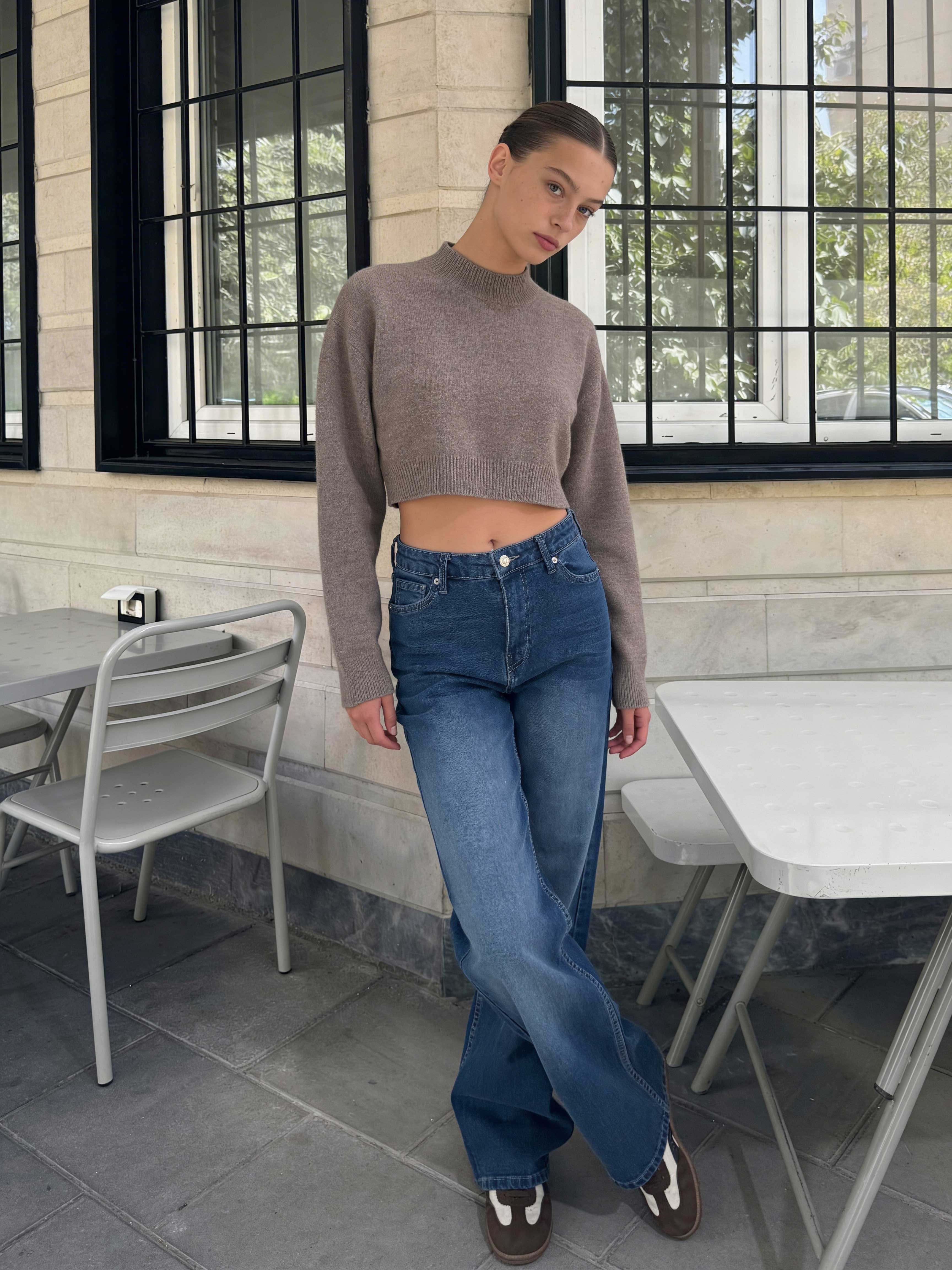 Wide-Leg – High-Waist Faded Blue Jeans Wide Leg CIZARO - Cizaro Jeans