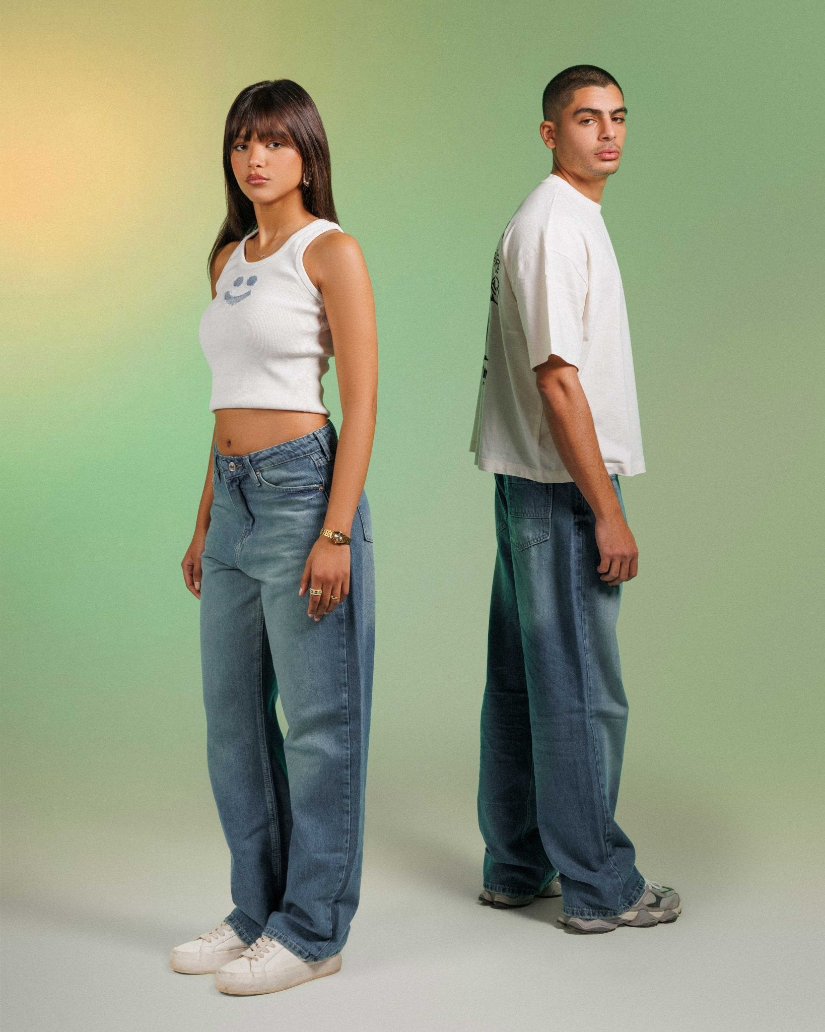 Unisex | Wide Leg - Vintage Deep Blue Jeans Wide-Leg CIZARO - Cizaro Jeans