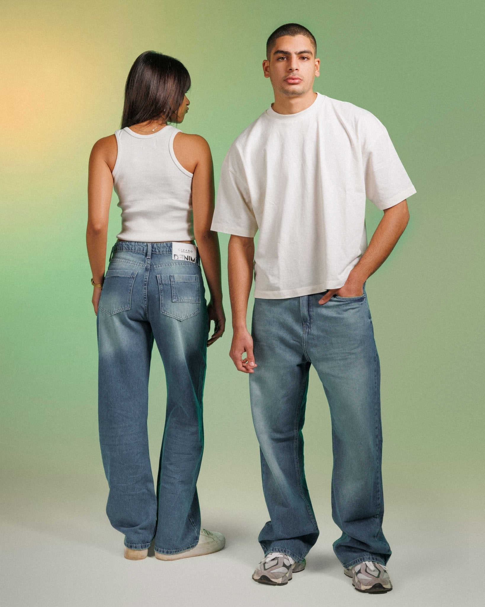 Unisex | Wide Leg - Vintage Deep Blue Jeans Wide-Leg CIZARO - Cizaro Jeans