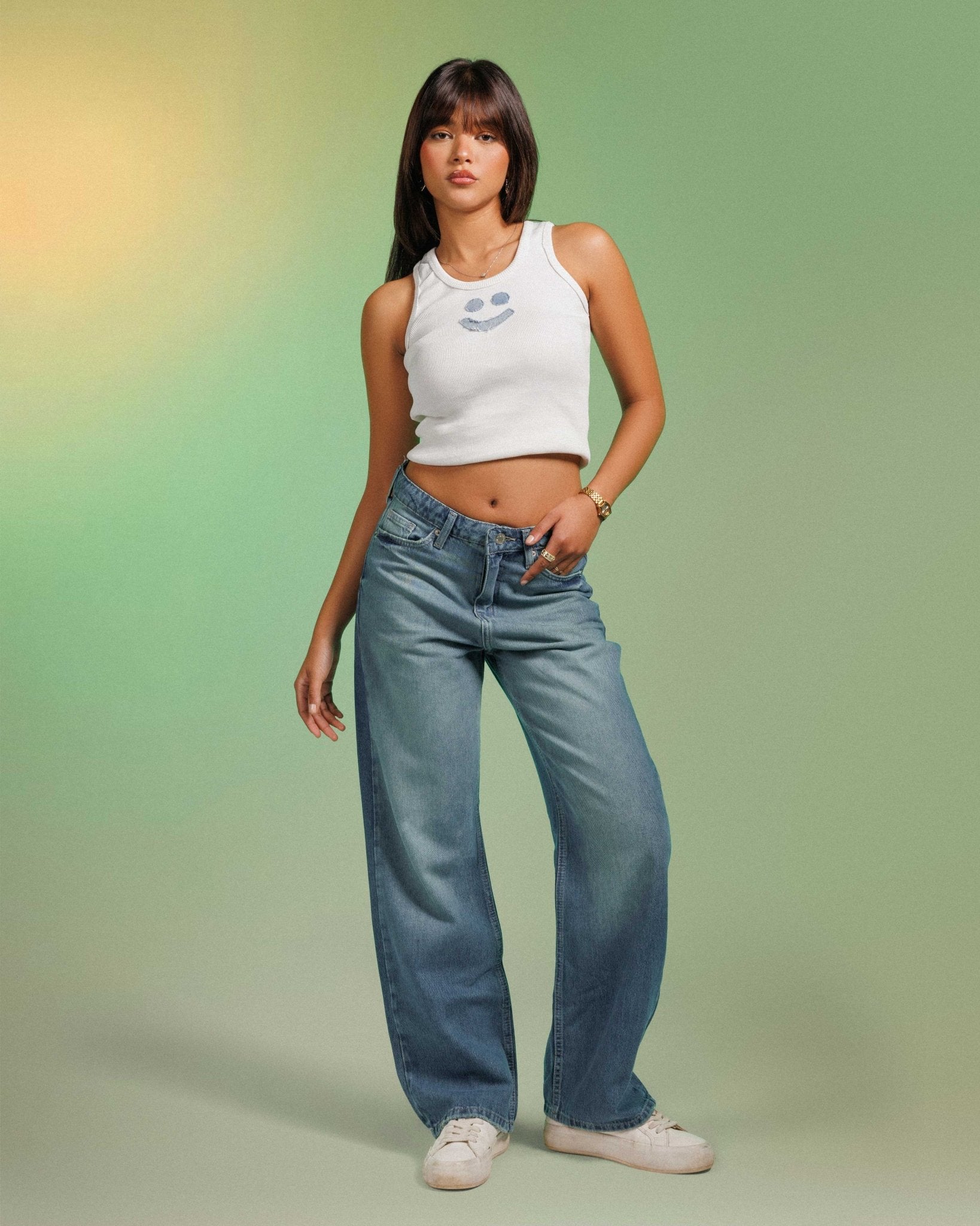 Unisex | Wide Leg - Vintage Deep Blue Jeans Wide-Leg CIZARO - Cizaro Jeans