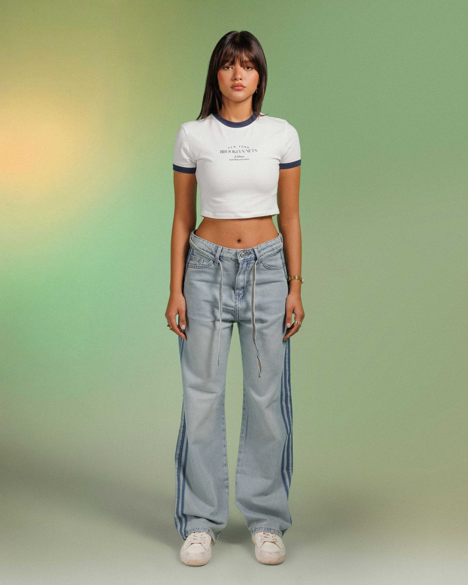 Unisex | Wide Leg - Light Dirty Stripped Jeans Wide-Leg CIZARO - Cizaro Jeans