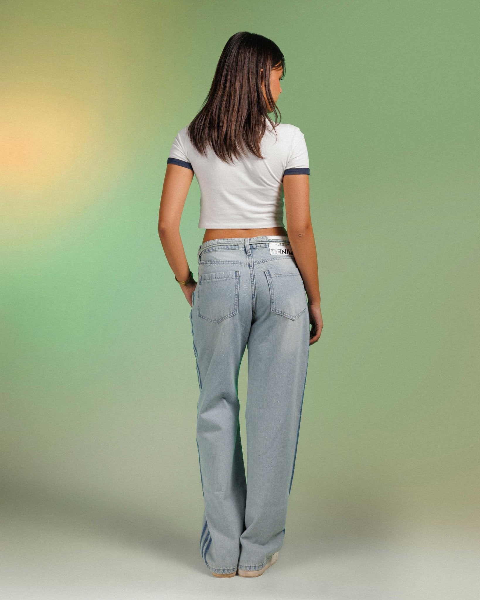 Unisex | Wide Leg - Light Dirty Stripped Jeans Wide-Leg CIZARO - Cizaro Jeans