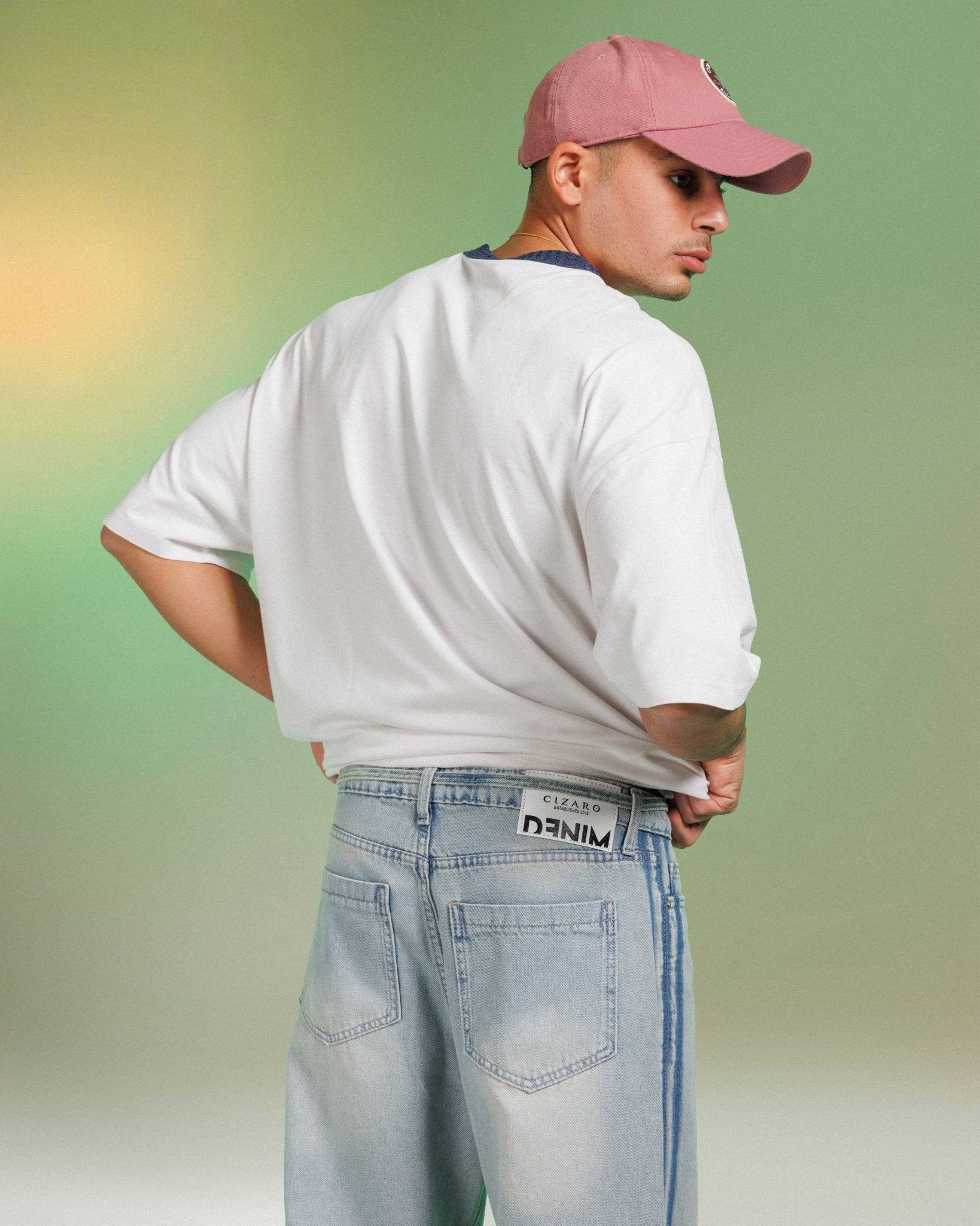 Unisex | Wide Leg - Light Dirty Stripped Jeans Wide-Leg CIZARO - Cizaro Jeans