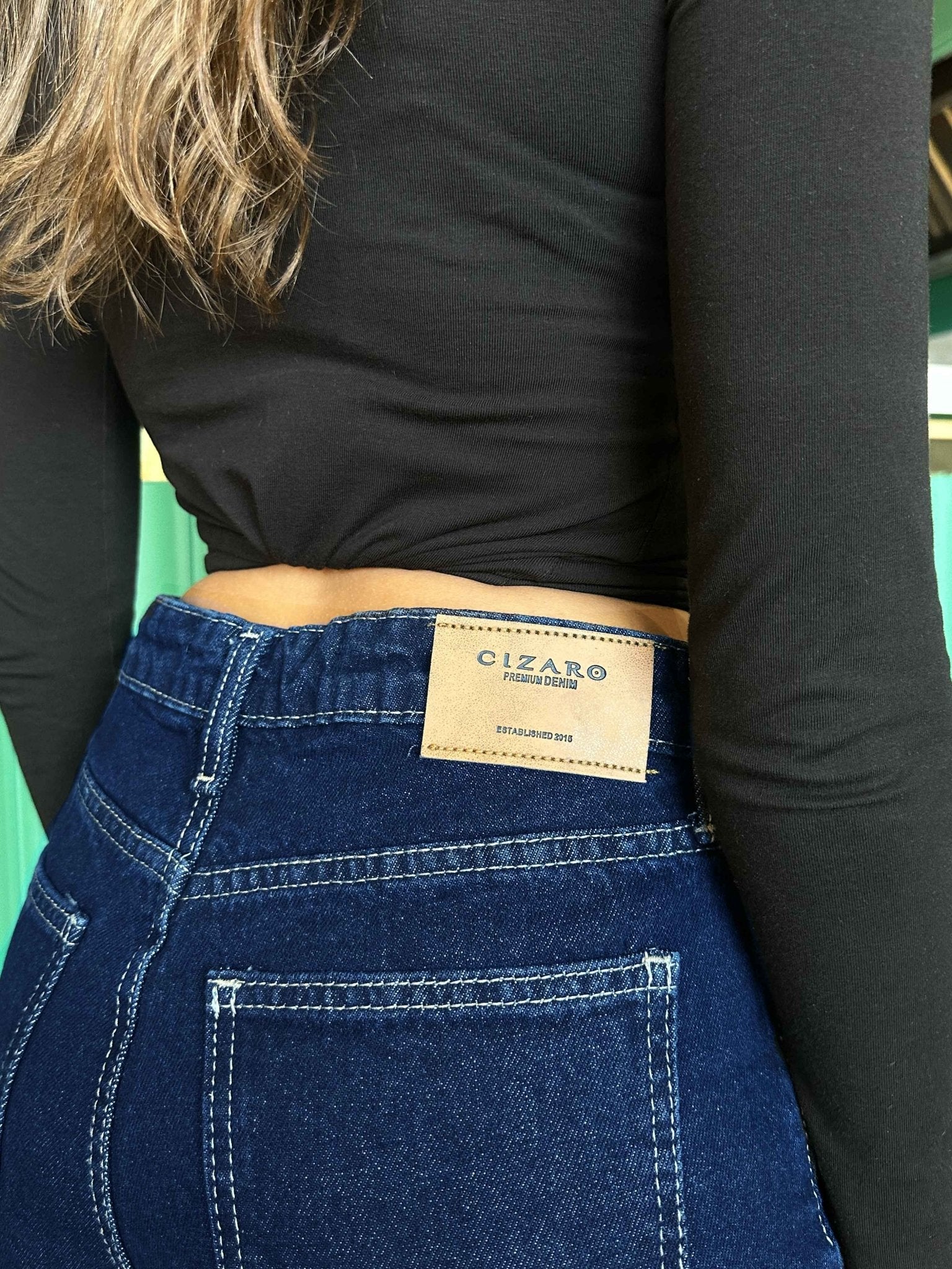 Cropped Wide Leg - Raw Denim Wash Jeans. Wide-Leg CIZARO - Cizaro Jeans