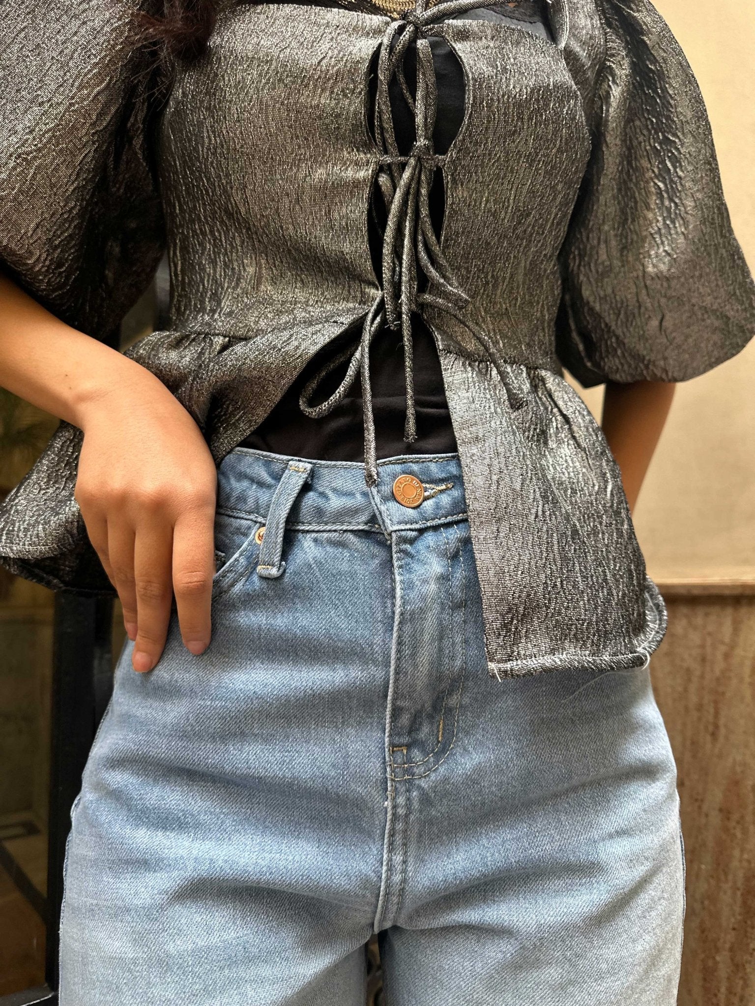 Wide-Leg - High-Waist Light Blue Jeans Wide-Leg CIZARO - Cizaro Jeans