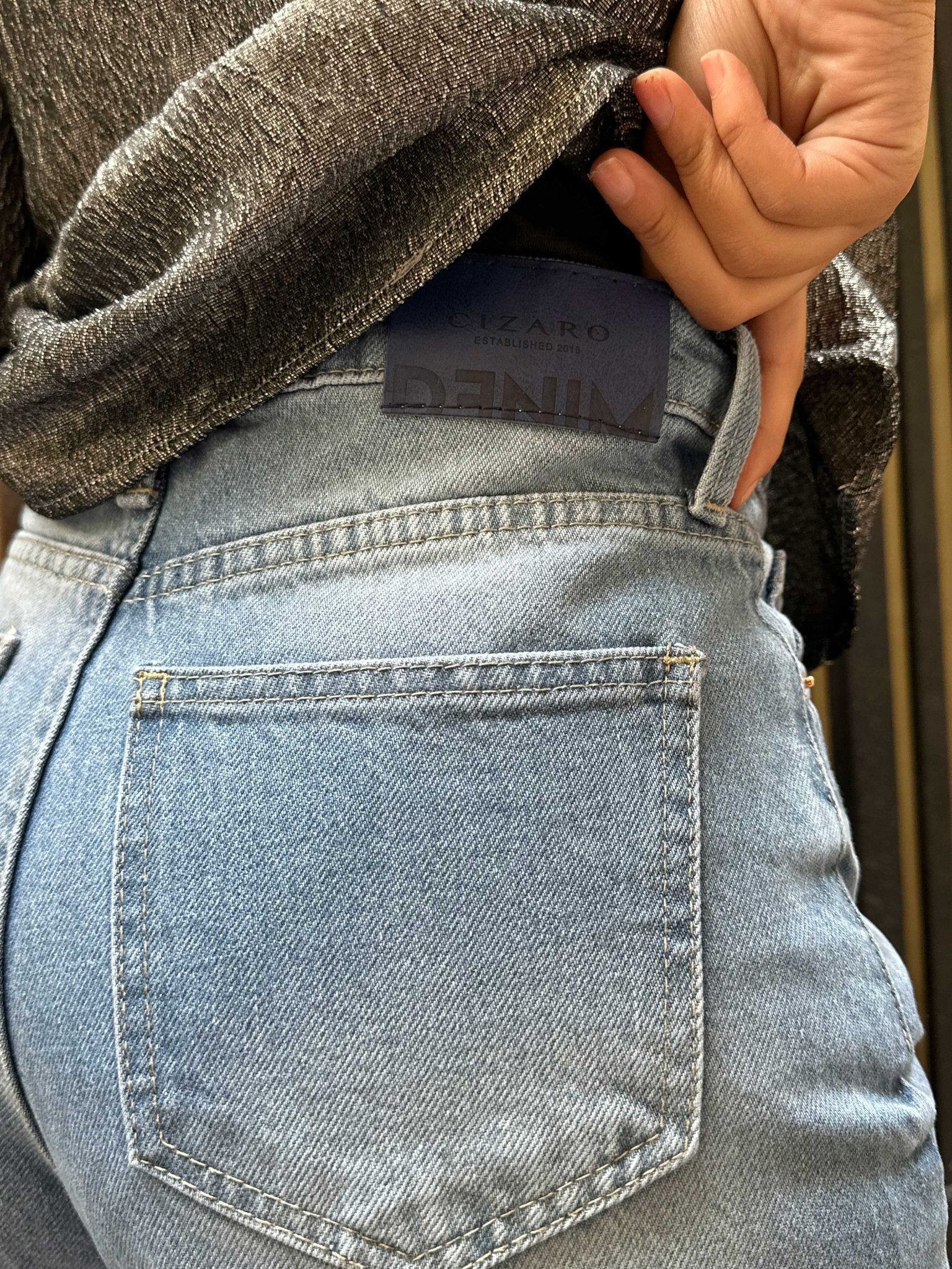 Wide-Leg - High-Waist Light Blue Jeans Wide-Leg CIZARO - Cizaro Jeans