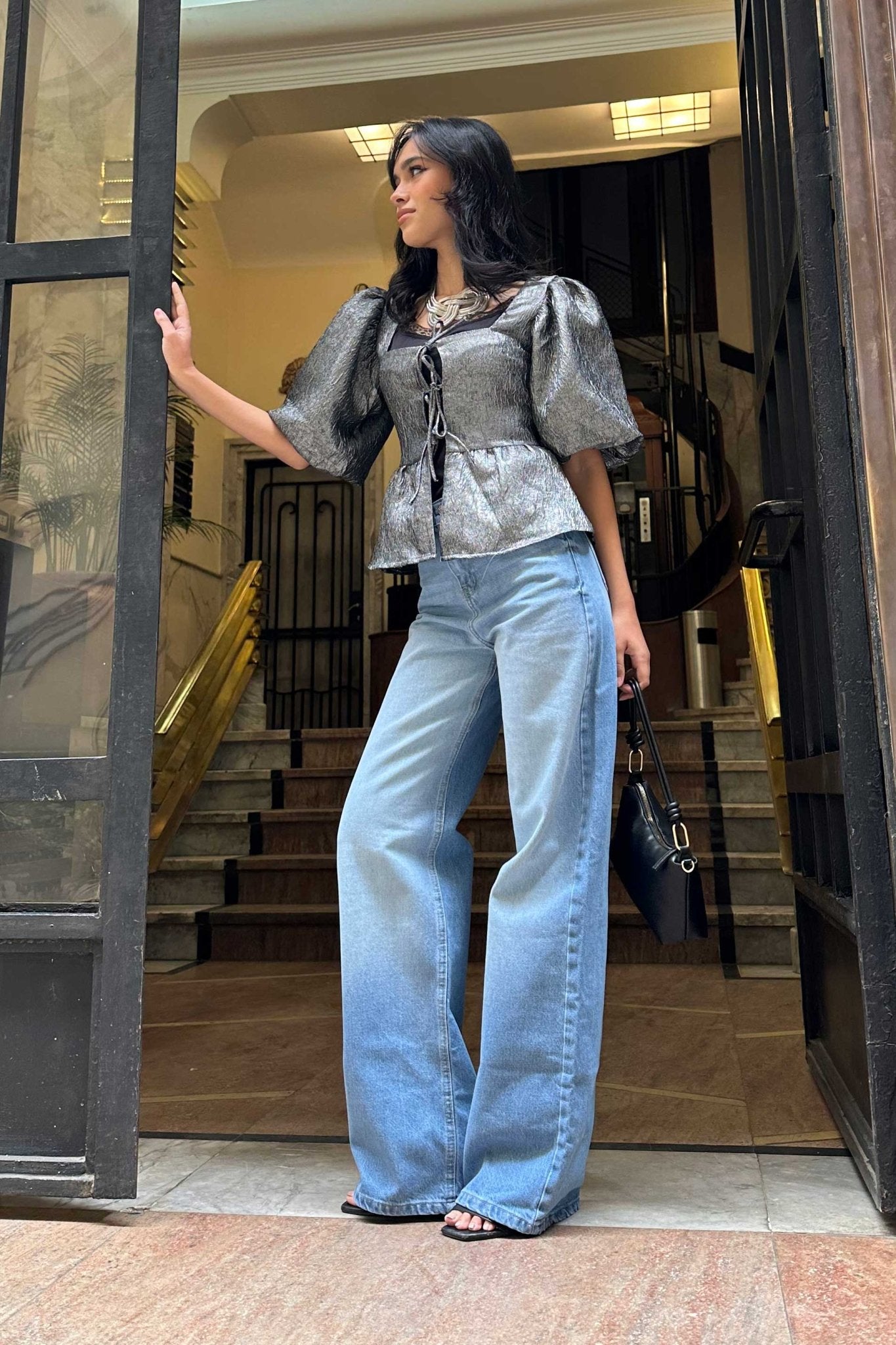 Wide-Leg - High-Waist Light Blue Jeans Wide-Leg CIZARO - Cizaro Jeans