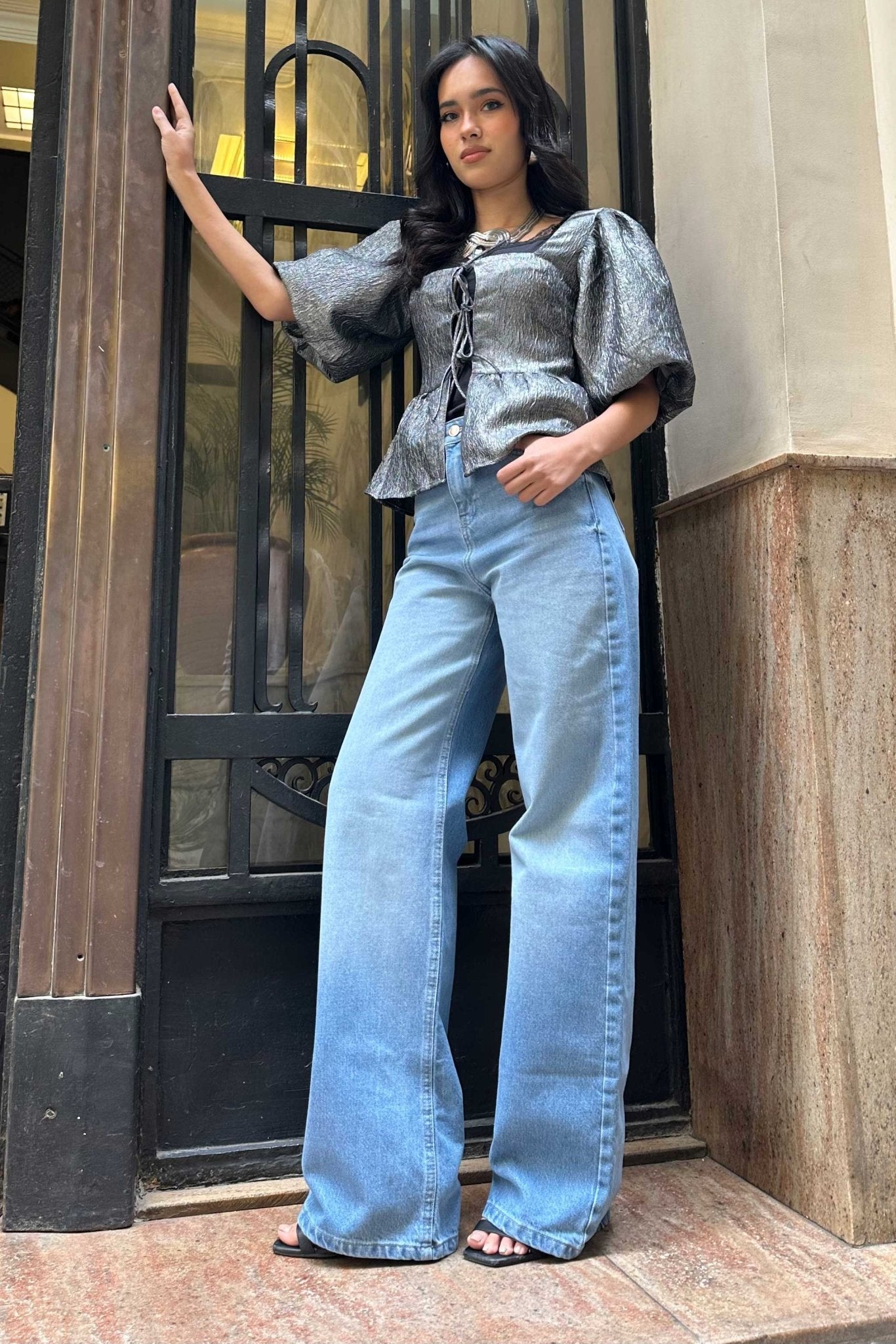 Wide-Leg - High-Waist Light Blue Jeans Wide-Leg CIZARO - Cizaro Jeans
