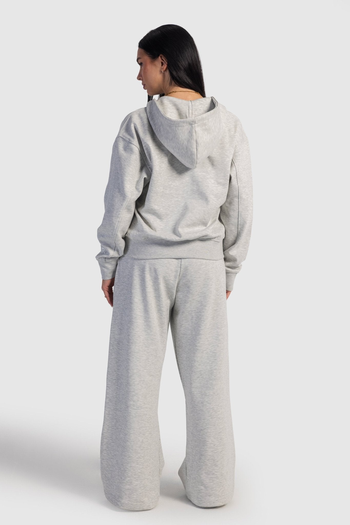 Full-Zip Oversized Hoodie – Light Grey Hoodie CIZARO - Cizaro Jeans