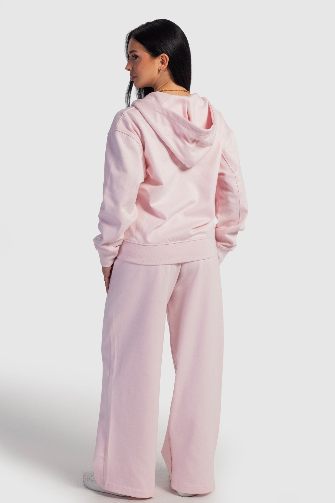 Full-Zip Oversized Hoodie – Blush Pink Hoodie CIZARO - Cizaro Jeans