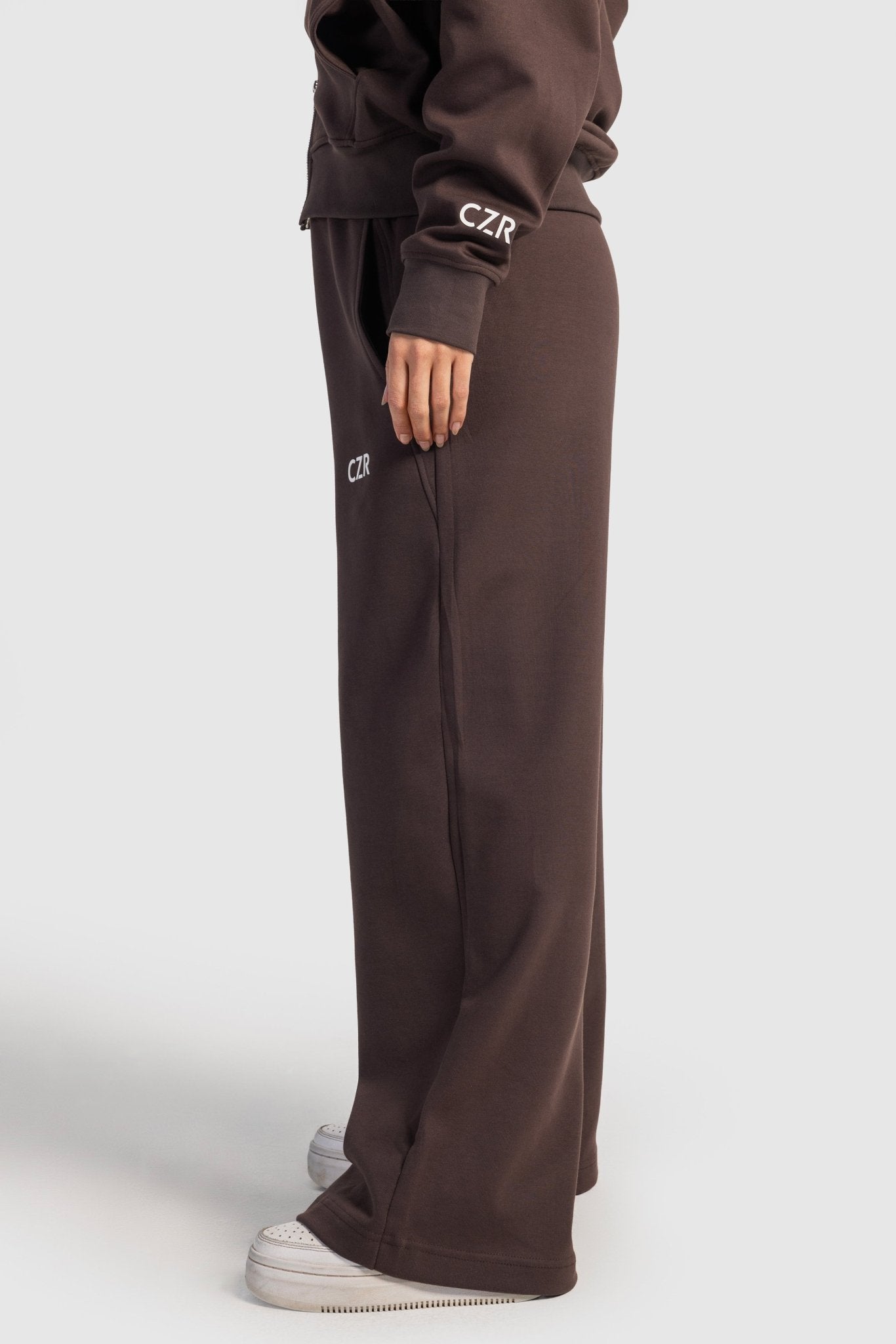 Relaxed Fit Wide-Leg Sweatpants – Brown pants CIZARO - Cizaro Jeans