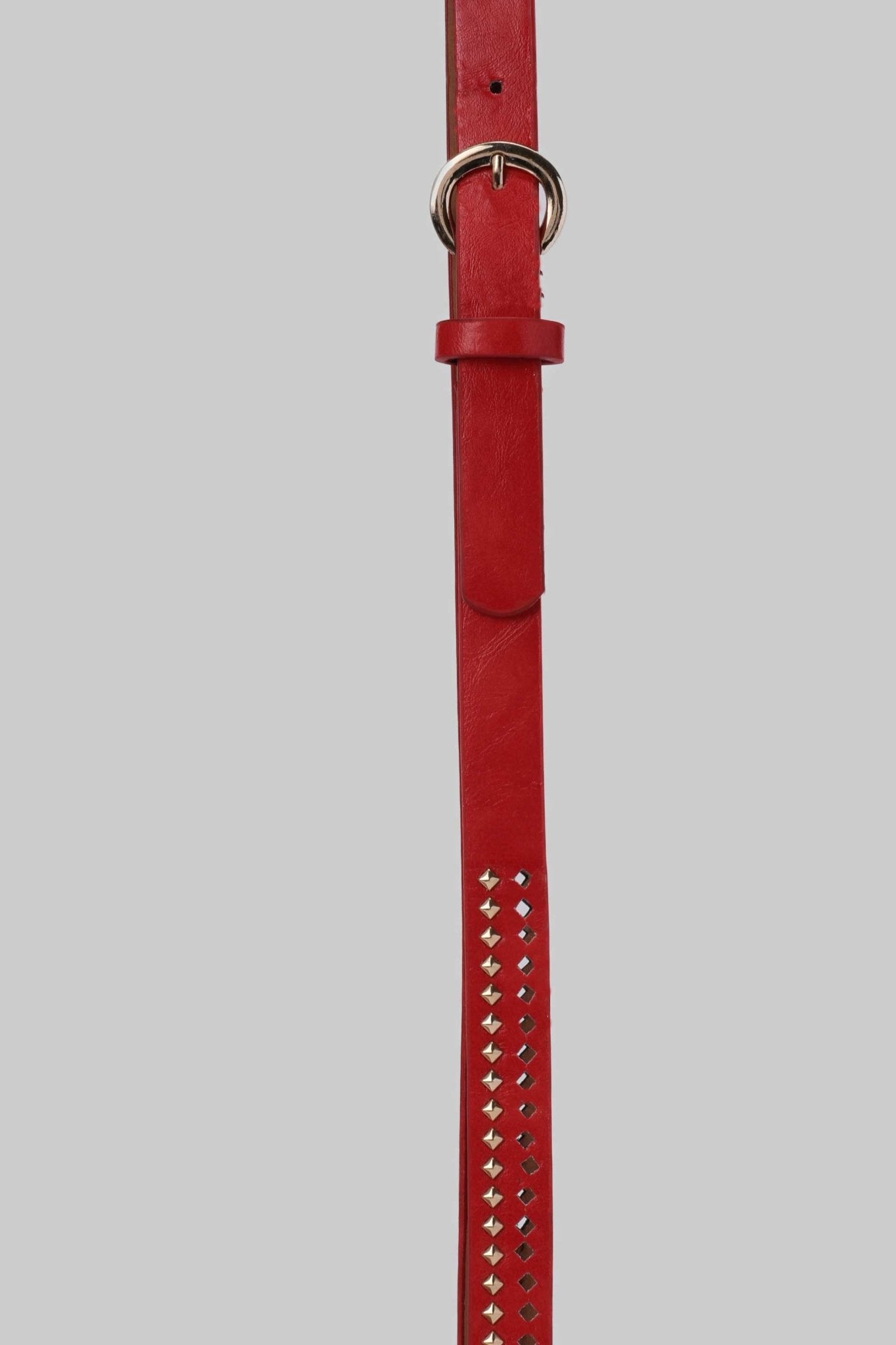 Belt | Red Embellished Faux Leather Belt Belt CZBELT - Cizaro Jeans