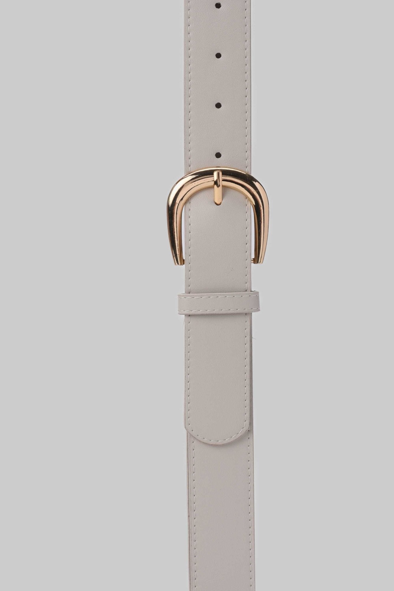 Belt | Light Grey Smooth Faux Leather Belt Belt CZBELT - Cizaro Jeans