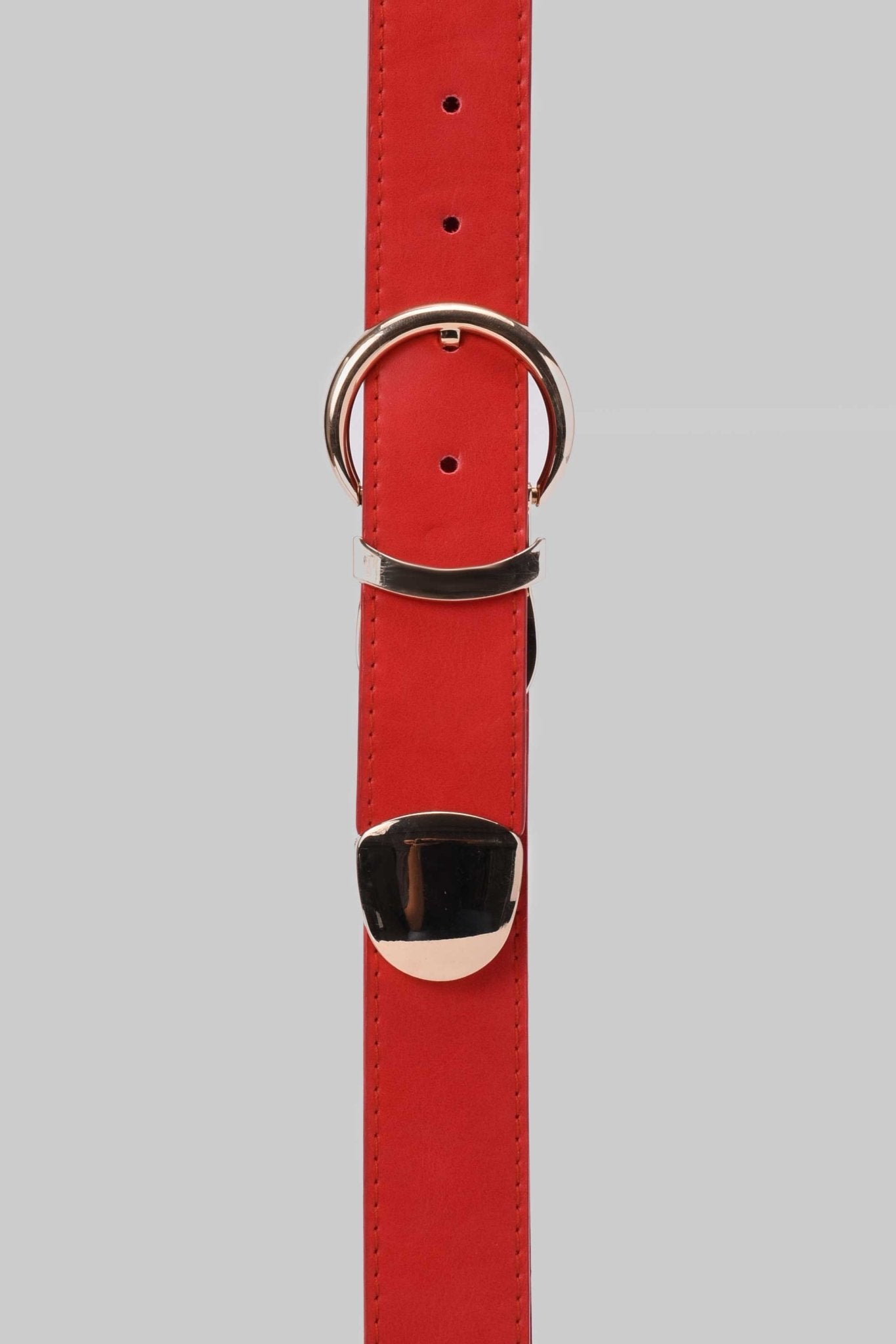 Belt | Red Smooth Faux Leather Belt Belt CZBELT - Cizaro Jeans