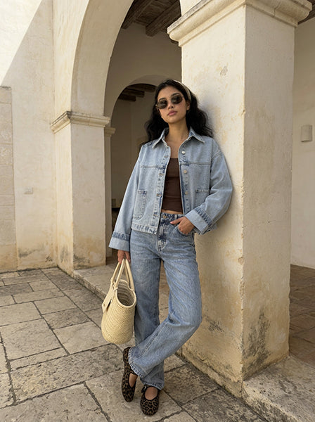 Modern Ease Sky Wash Denim Jacket Jacket CIZARO - Cizaro Jeans