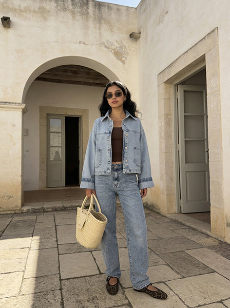 Modern Ease Sky Wash Denim Jacket Jacket CIZARO - Cizaro Jeans