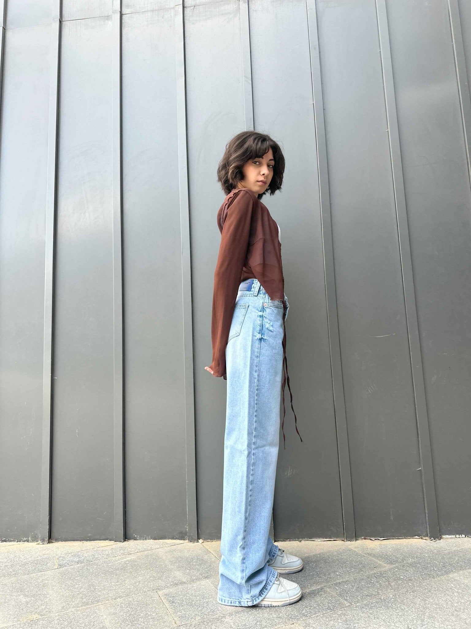 Wide Leg - Light Acid Wash Jeans. Mom-Fit CIZARO - Cizaro Jeans