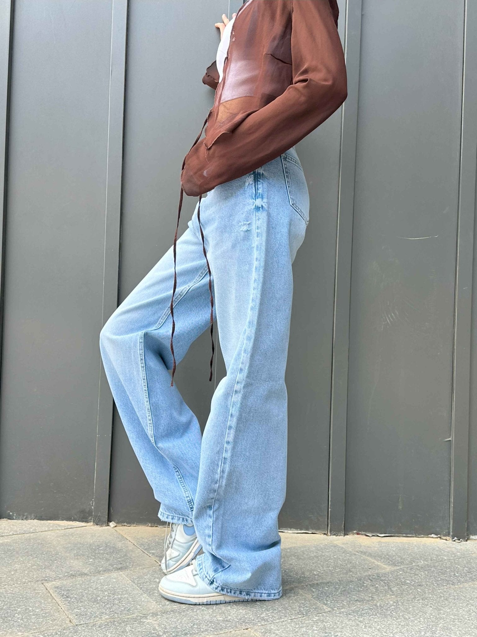 Wide Leg - Light Acid Wash Jeans. Mom-Fit CIZARO - Cizaro Jeans