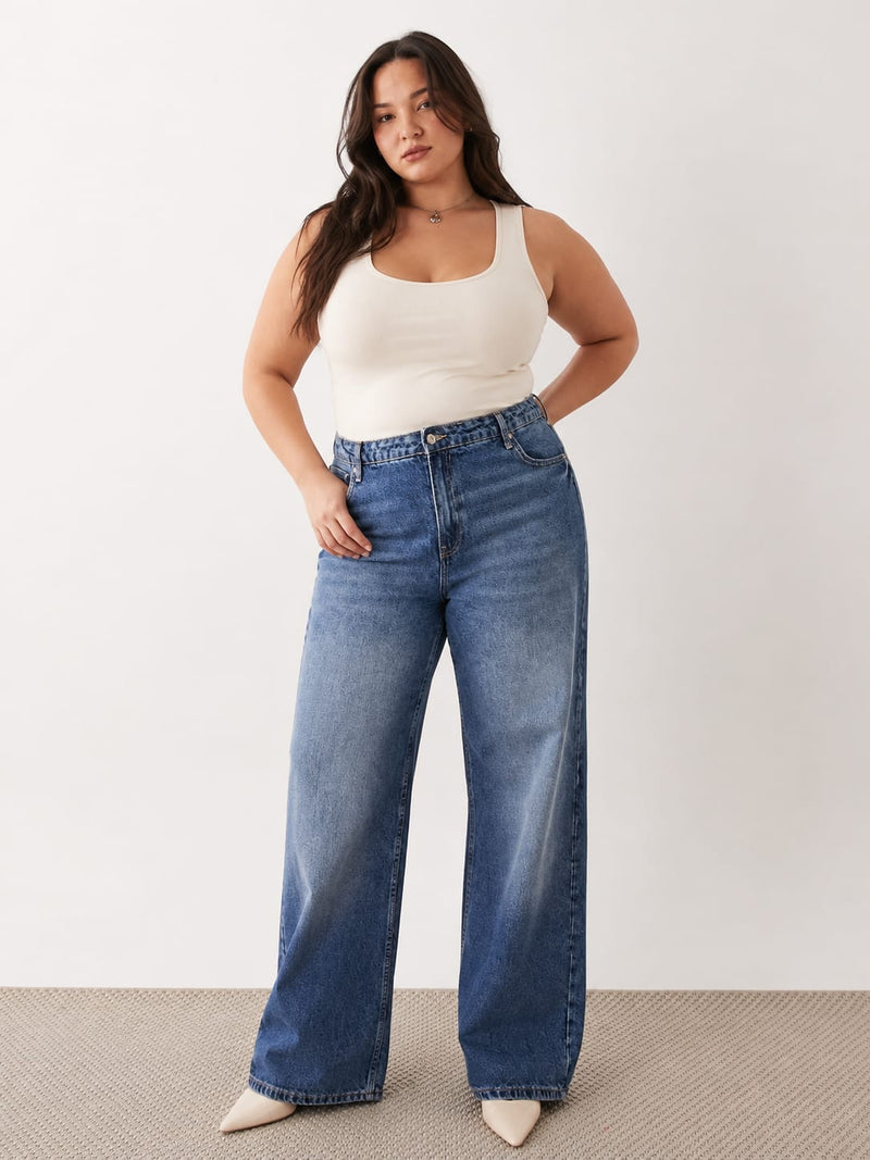 Super Baggy High-Waist Mid Vintage Blue Jeans