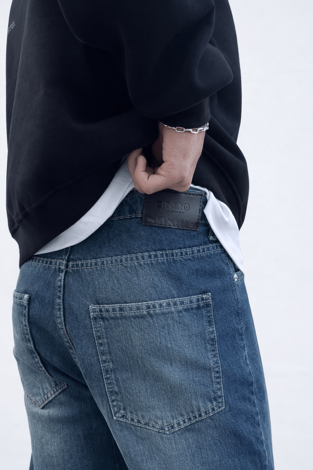 Straight – Mid-Rise Vintage Blue Jeans straight CIZARO - Cizaro Jeans