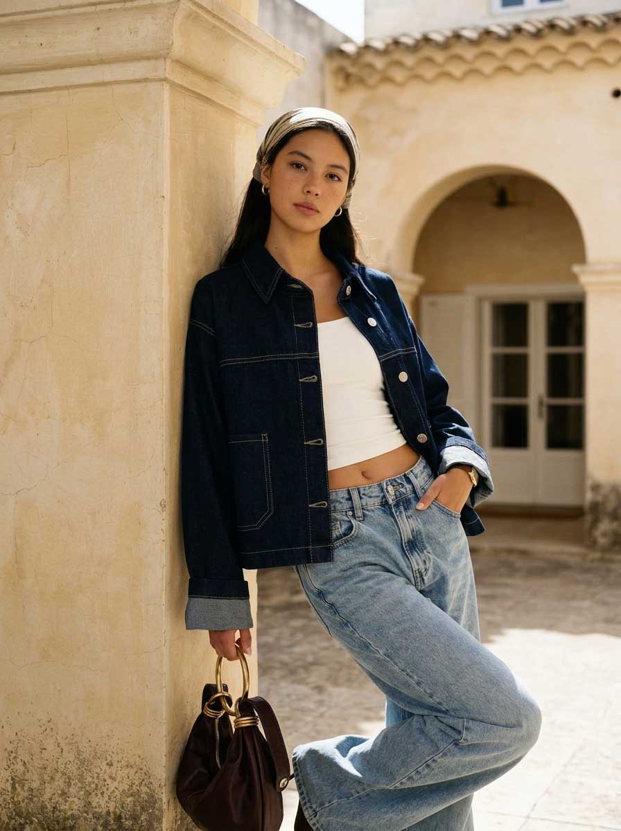 Modern Ease Raw Denim Jacket – Deep Indigo