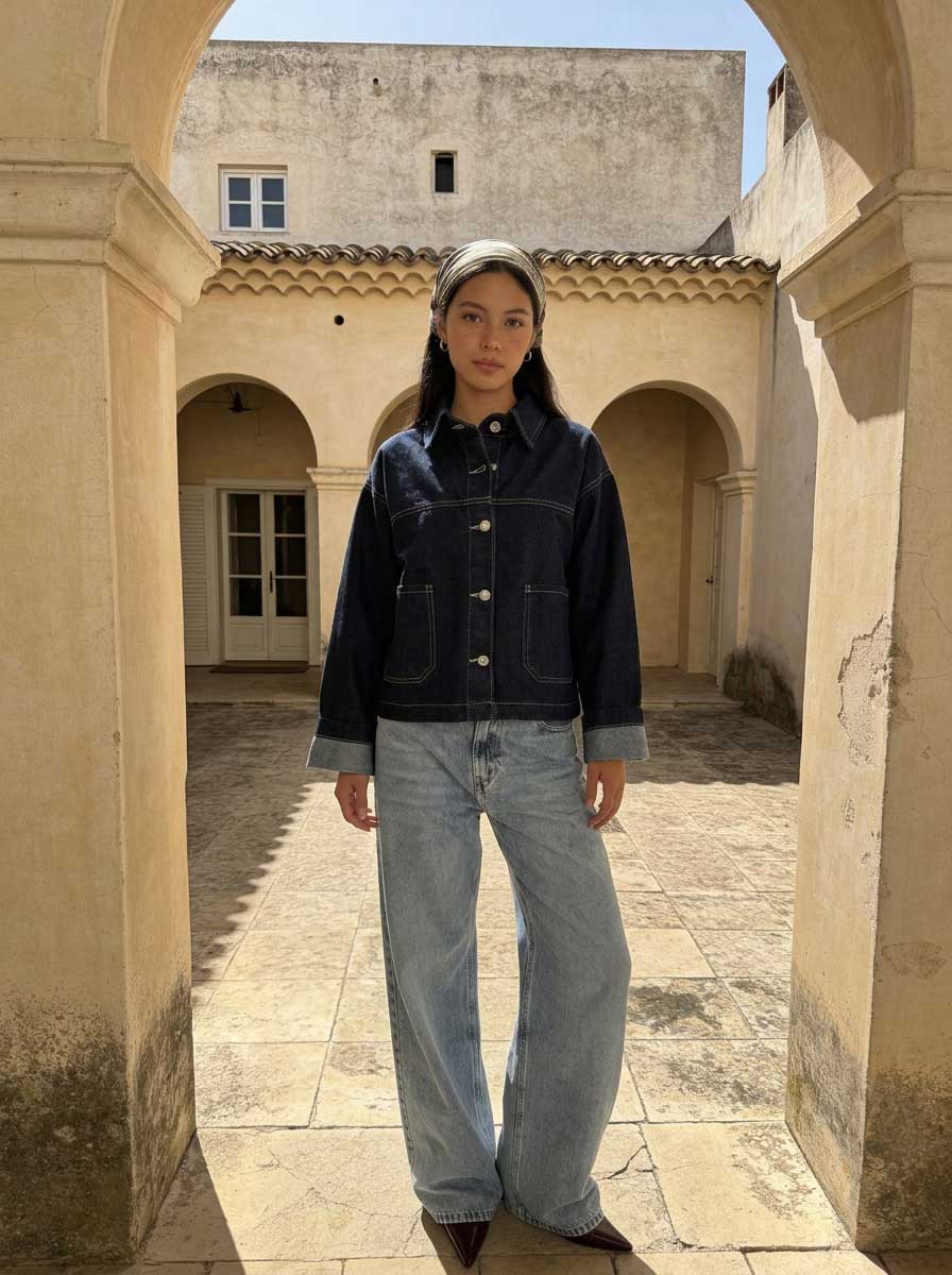 Modern Ease Raw Denim Jacket – Deep Indigo