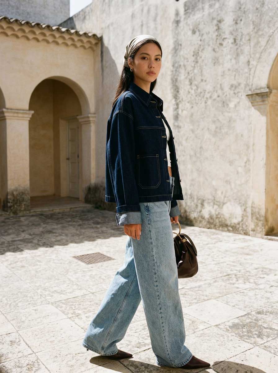 Modern Ease Raw Denim Jacket – Deep Indigo