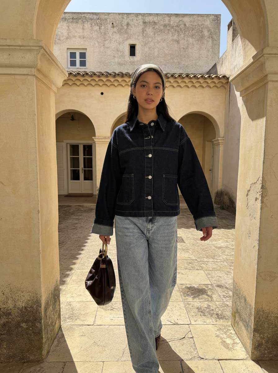 Modern Ease Raw Denim Jacket – Deep Indigo