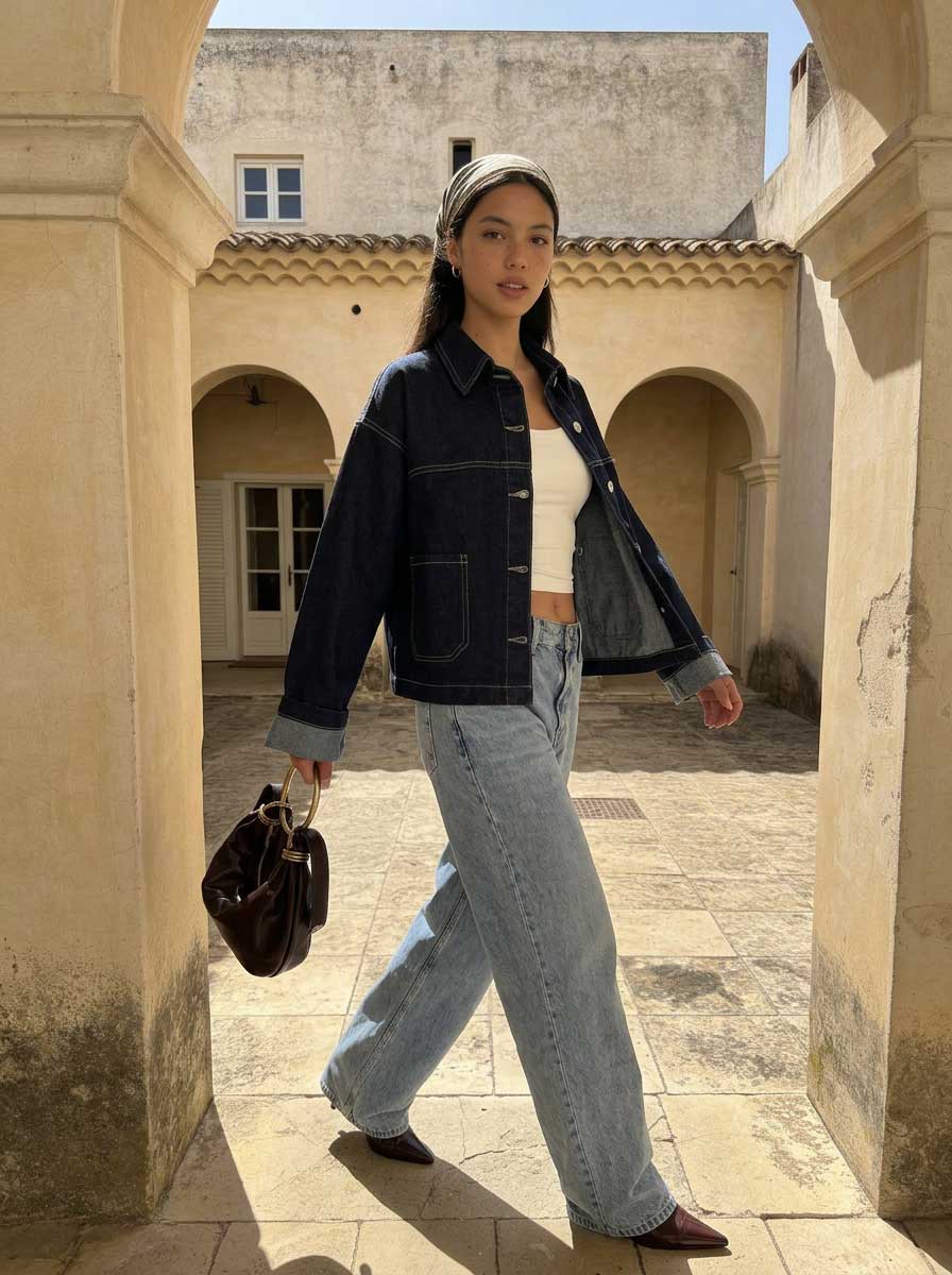 Modern Ease Raw Denim Jacket – Deep Indigo