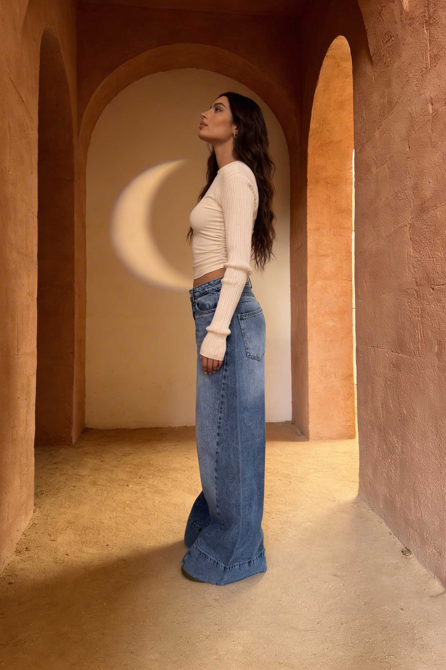 Extreme Wide-Leg – Mid-Rise Acid Blue Jeans