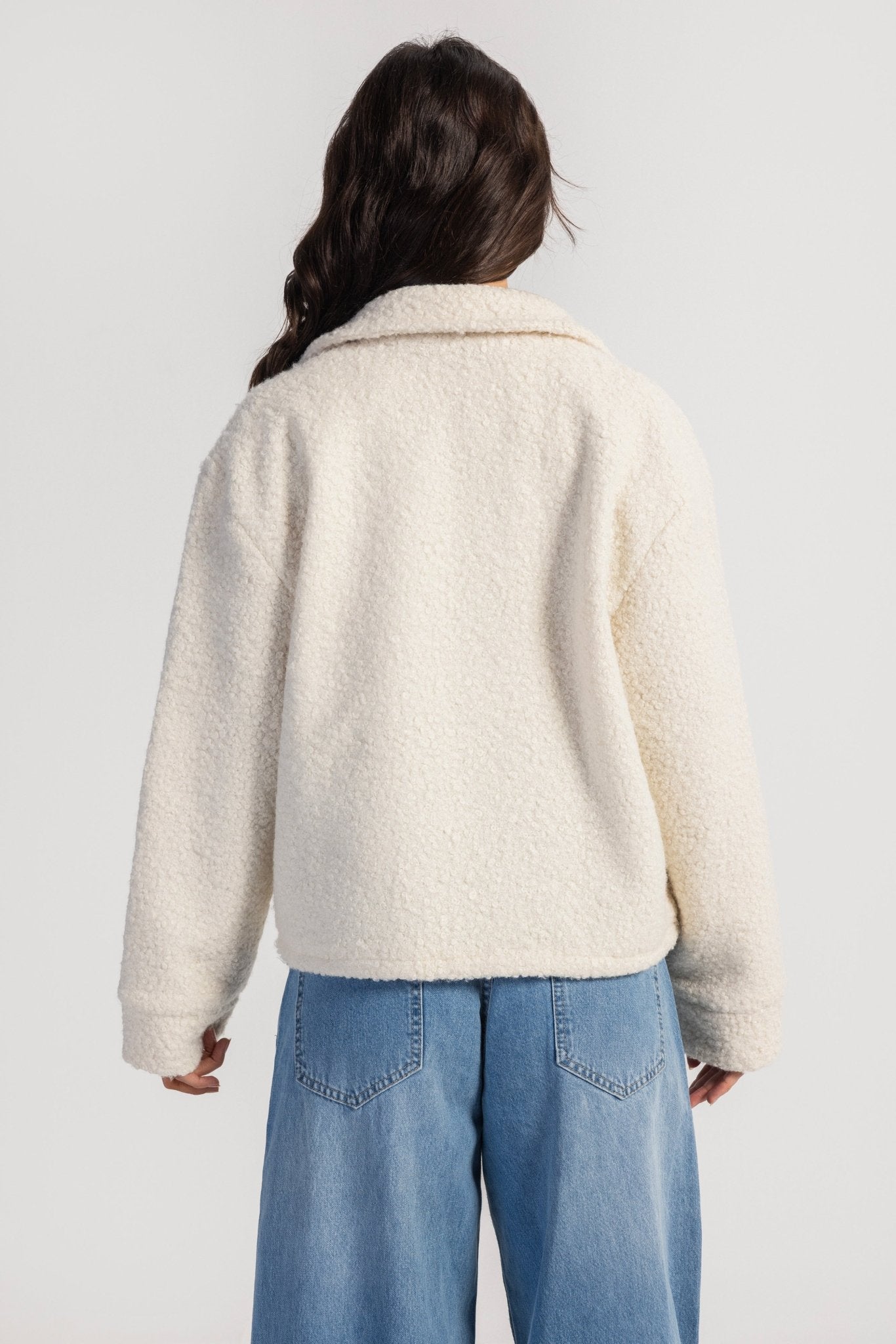 Fax Fur Jacket – Off-White jacket CIZARO - Cizaro Jeans