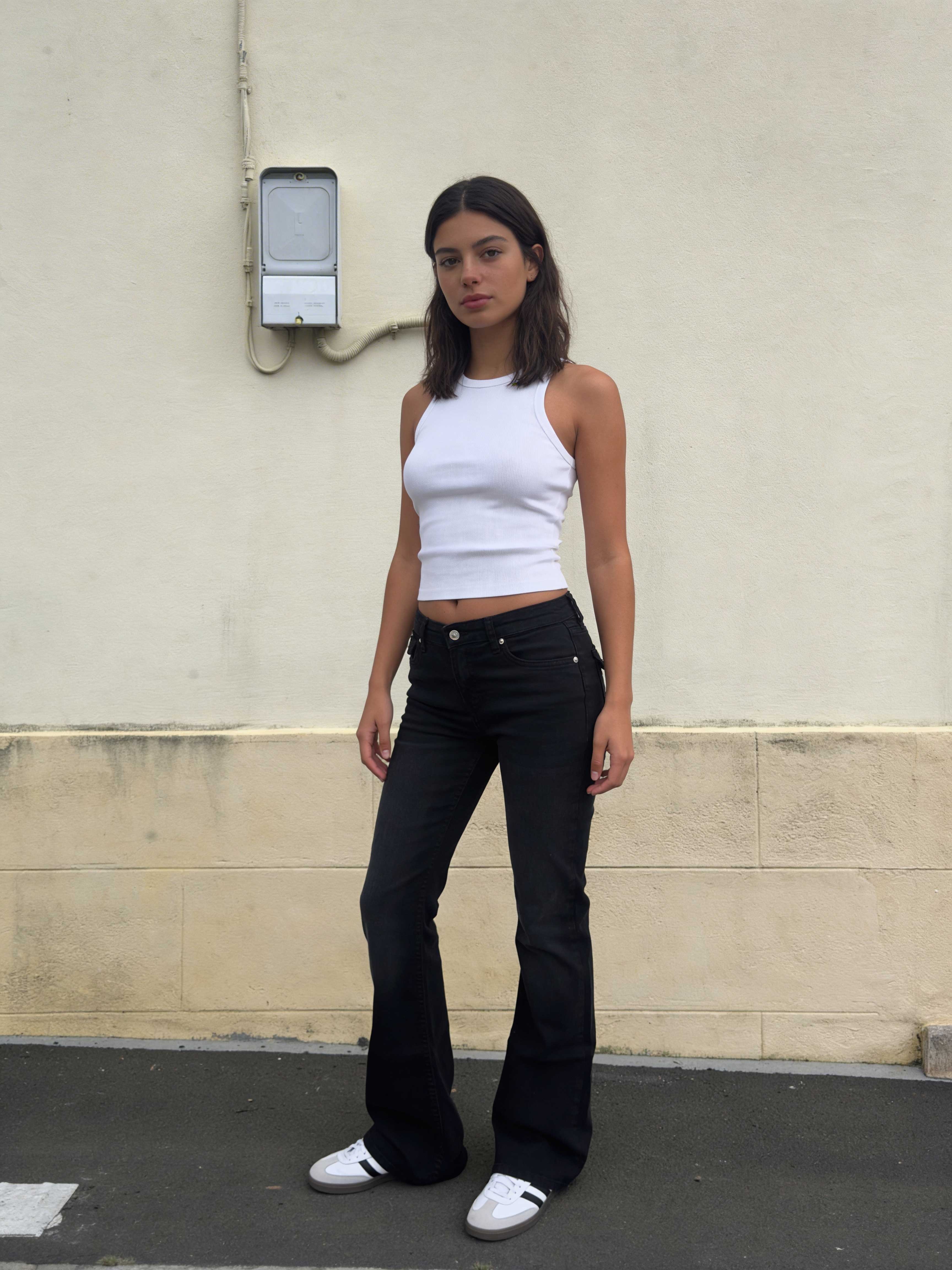 Flare – Low-Waist Washed Black Flap Pocket Jeans Flare CIZARO - Cizaro Jeans