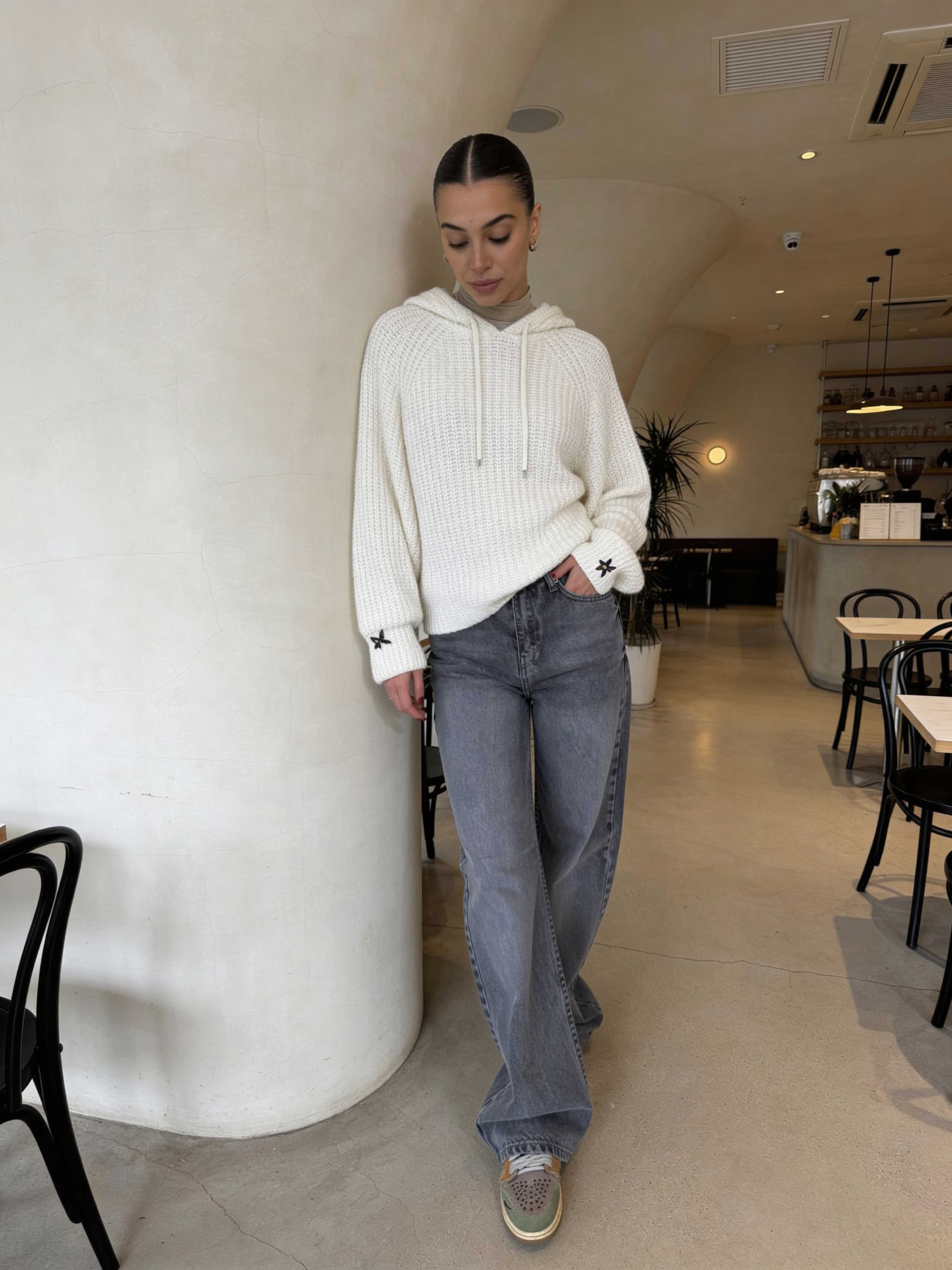 Wide Leg High-Waist â Grey Jeans