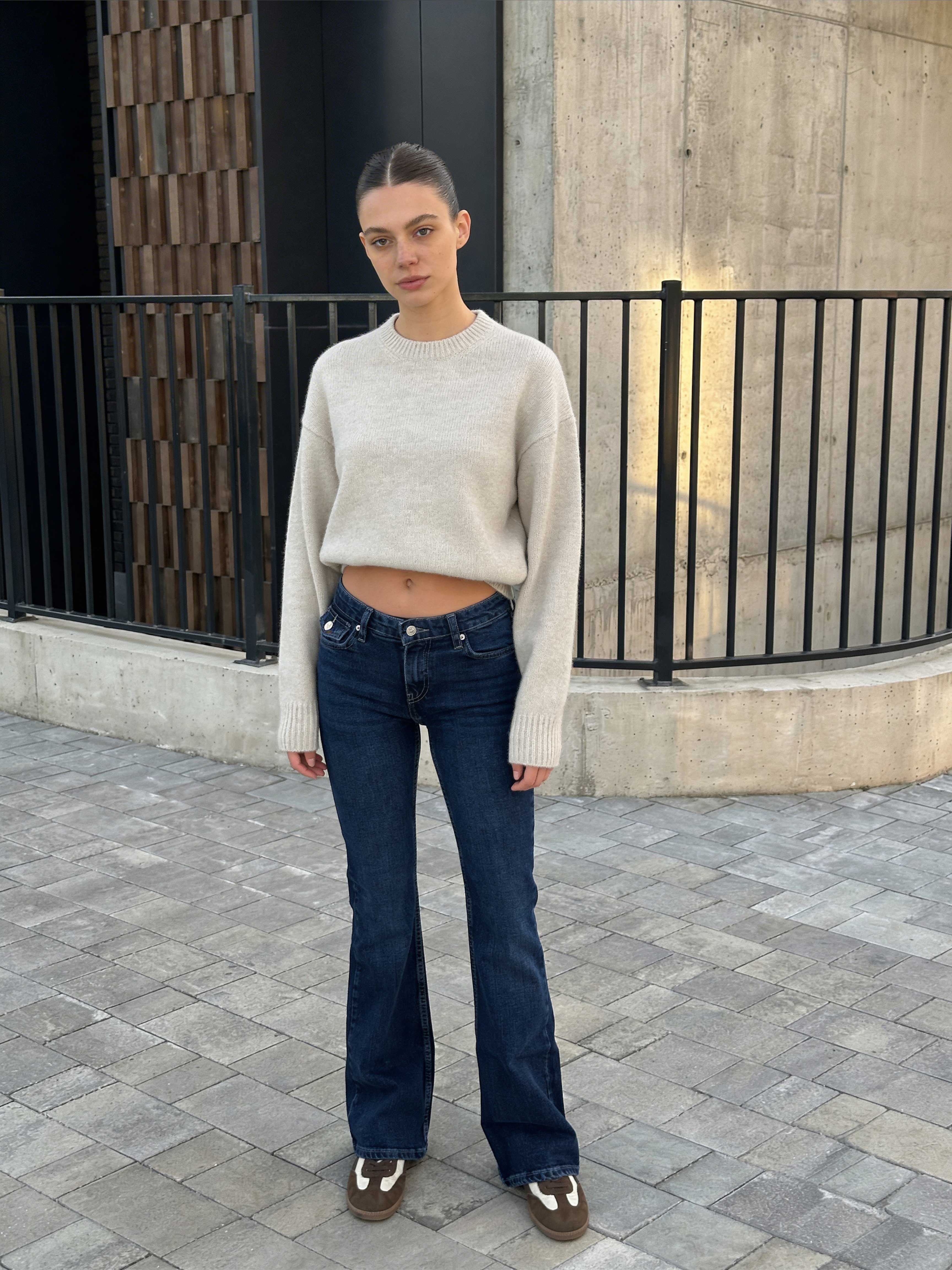 Flare – Low-Waist Deep Ocean Blue Jeans Flare CIZARO - Cizaro Jeans