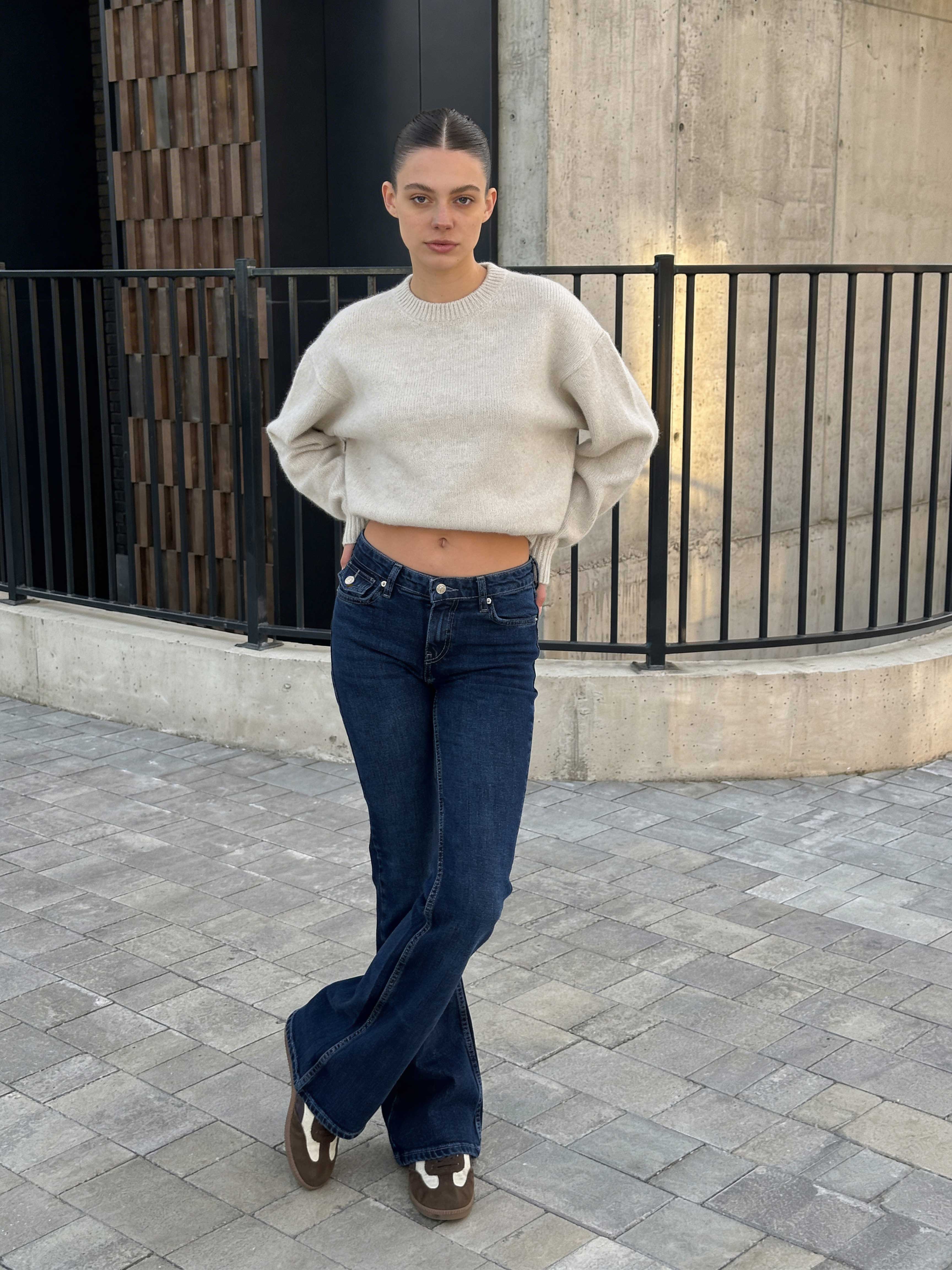 Flare – Low-Waist Deep Ocean Blue Jeans Flare CIZARO - Cizaro Jeans