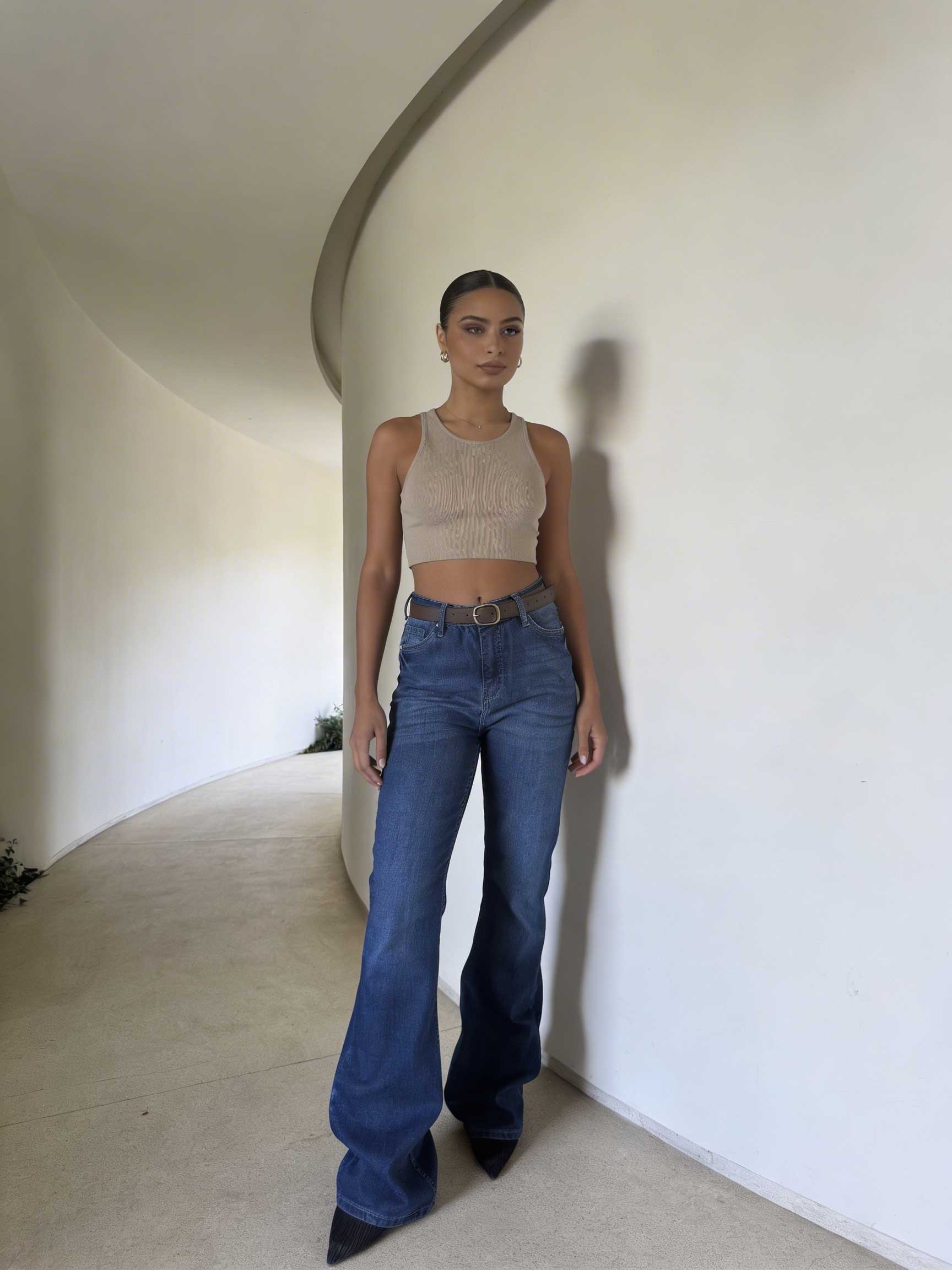 Flare High Waist – Ocean Blue Jeans flare CIZARO - Cizaro Jeans