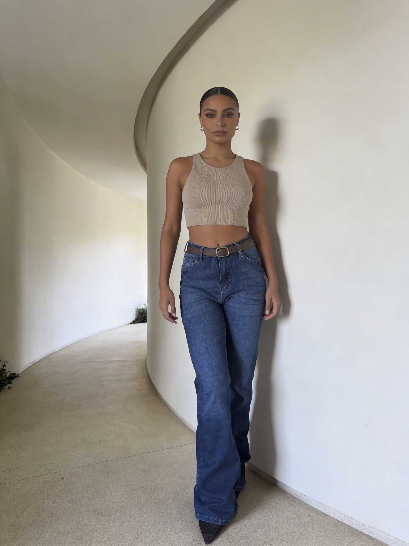 Flare High Waist – Ocean Blue Jeans flare CIZARO - Cizaro Jeans