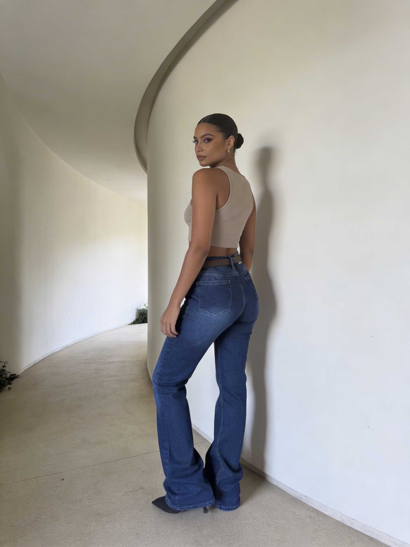 Flare High Waist – Ocean Blue Jeans flare CIZARO - Cizaro Jeans