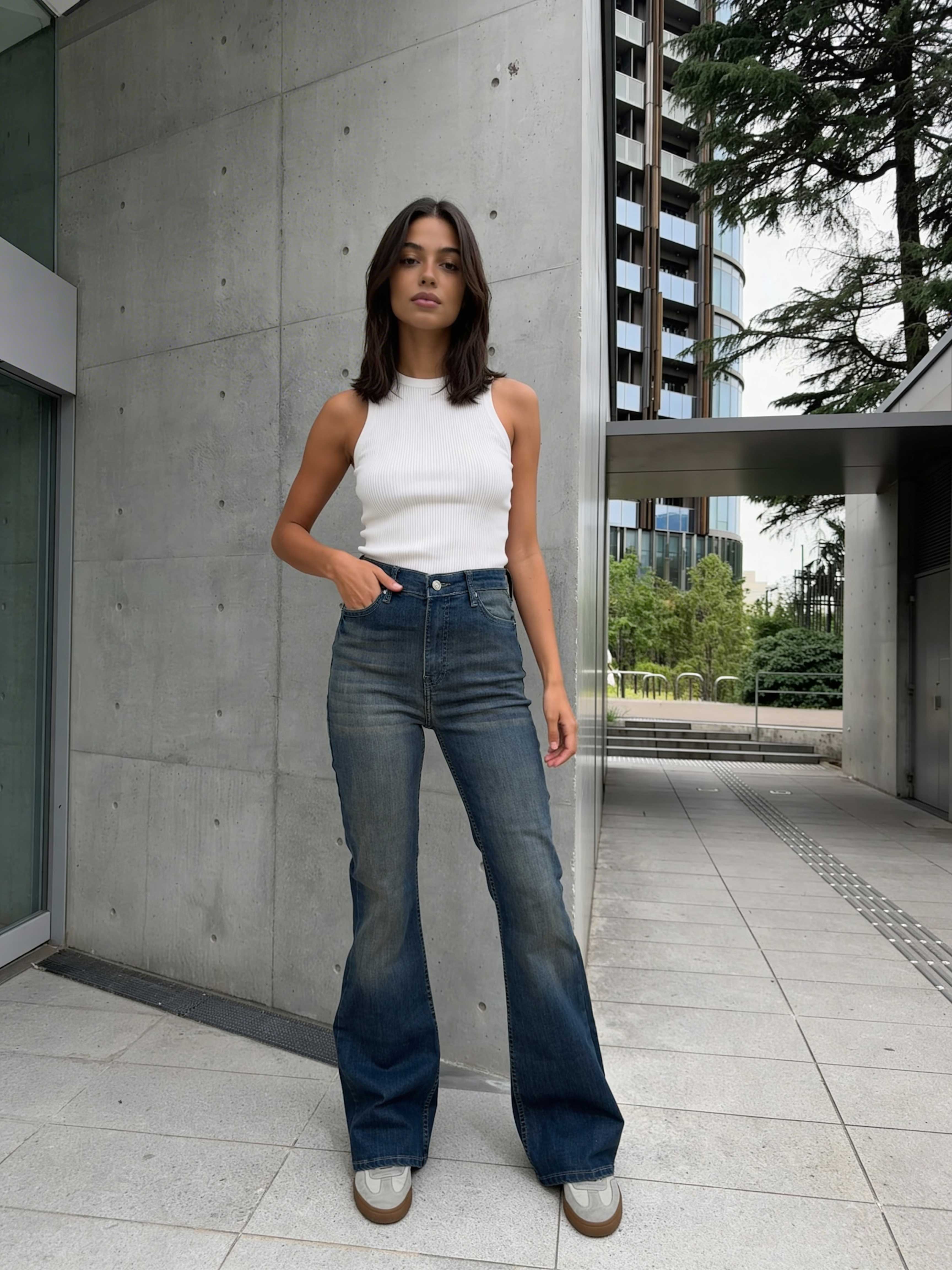 Flare – High-Waist Perfect Vintage Blue Jeans Flare CIZARO - Cizaro Jeans