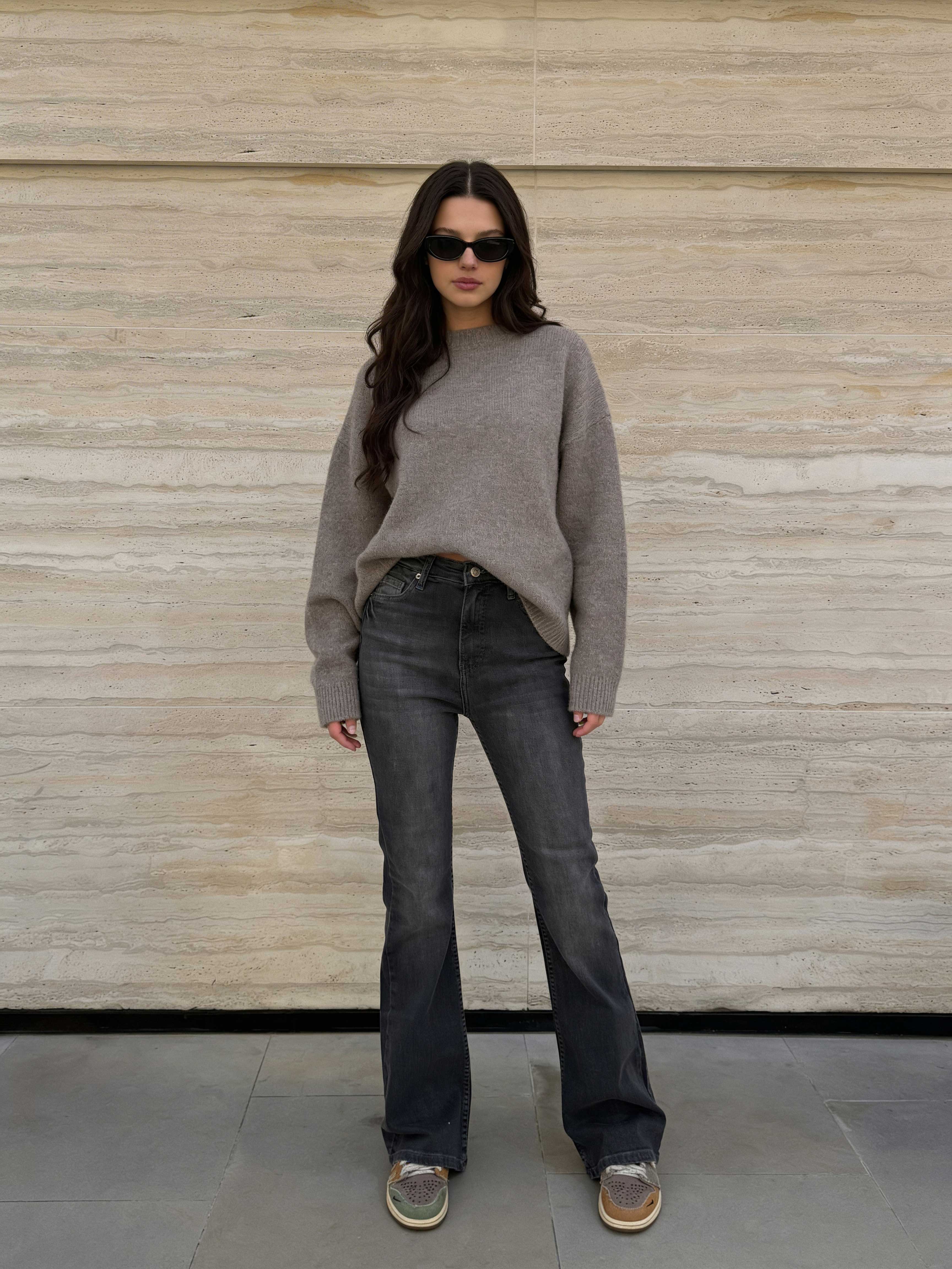 Flare - High-Waist Ash Black Jeans Flare CIZARO - Cizaro Jeans