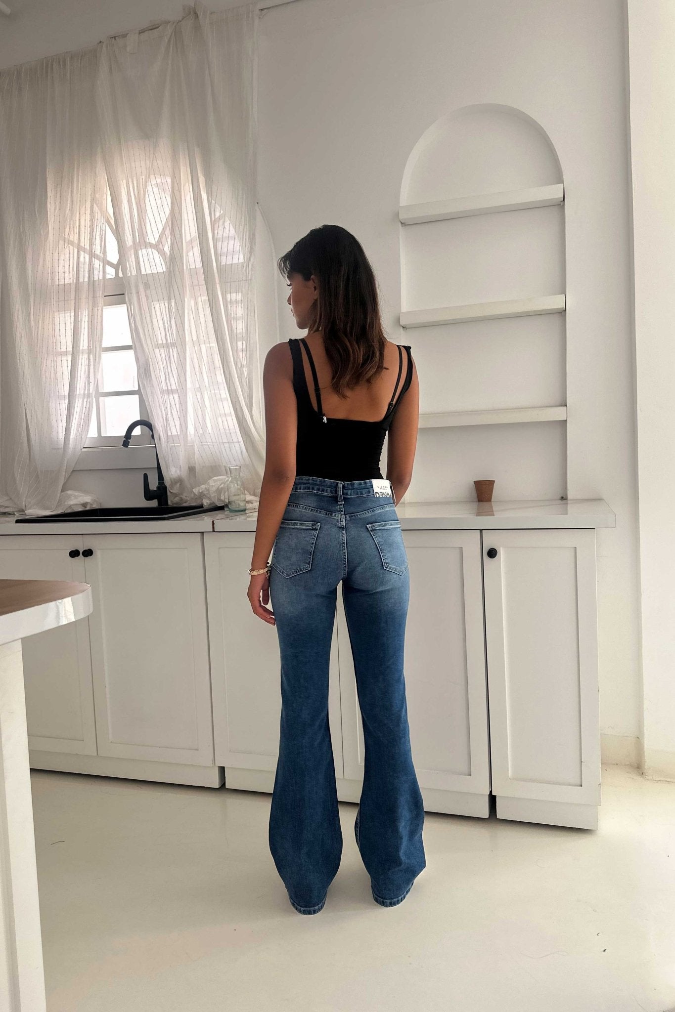 Flare – High Waist Ocean Blue Jeans flare CIZARO - Cizaro Jeans