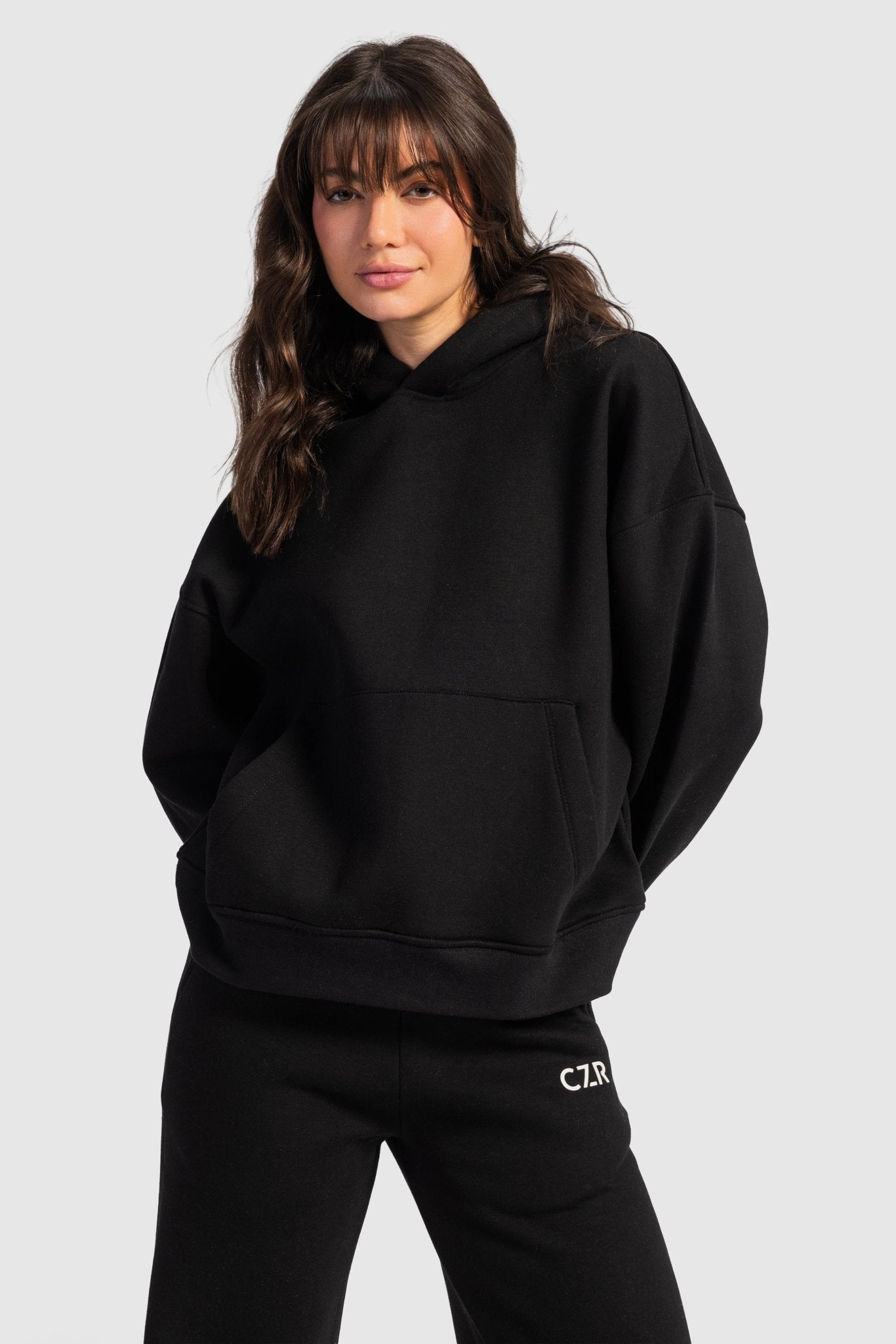 Oversized Hoodie – Black Hoodie CIZARO - Cizaro Jeans