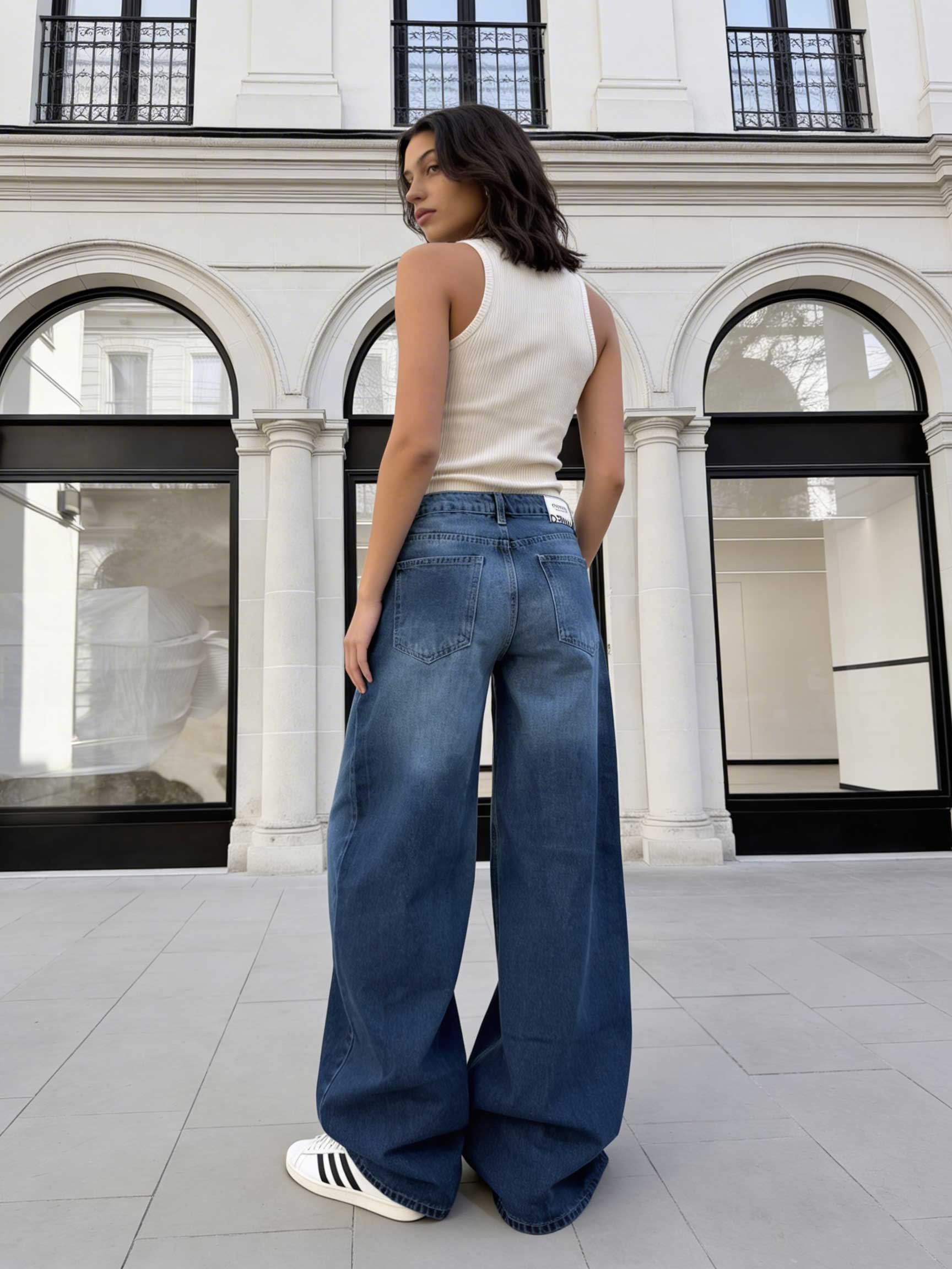 Loose Baggy - Low-Waist Rich Mid Blue Jeans Baggy CIZARO - Cizaro Jeans