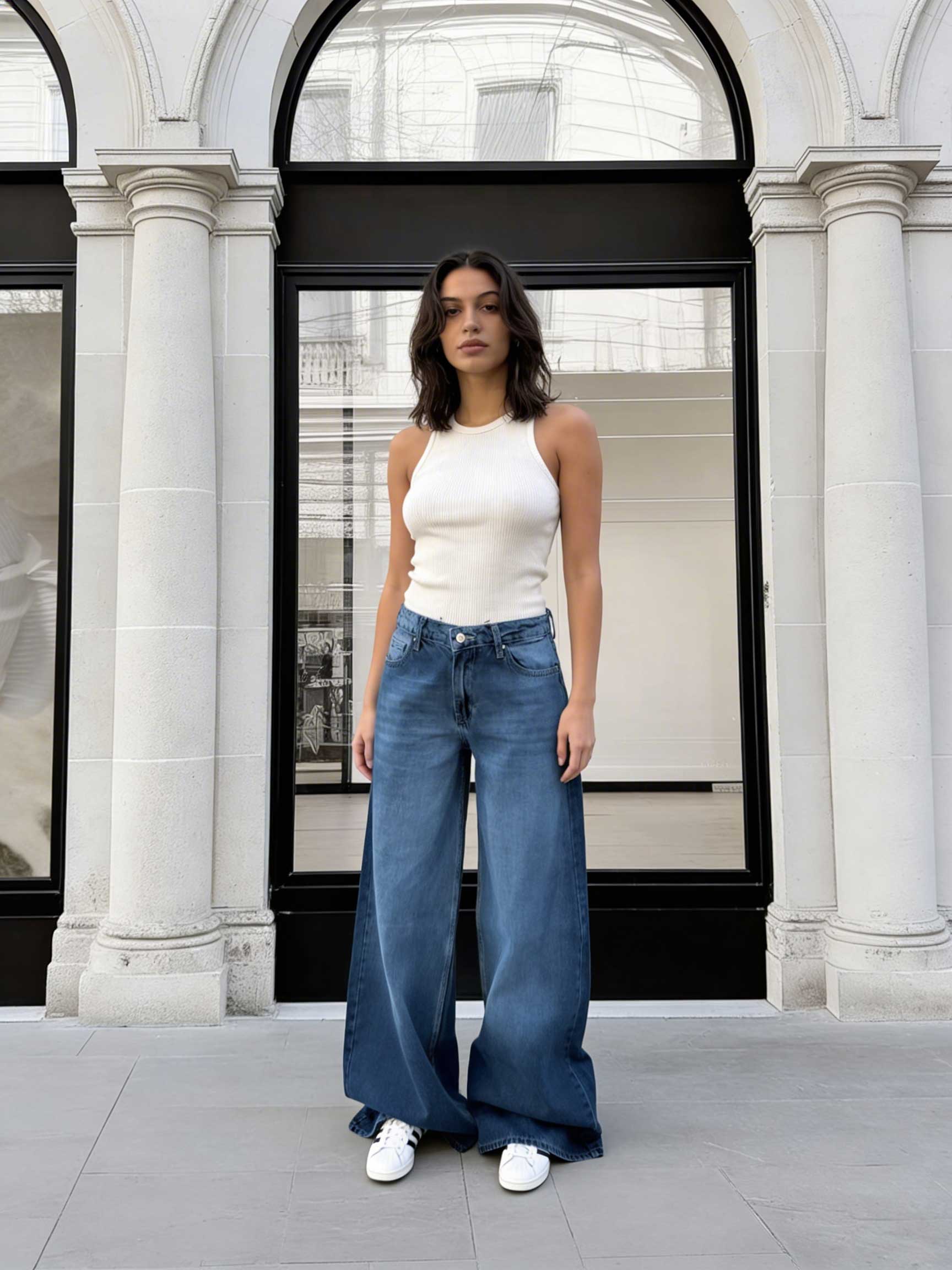 Loose Baggy - Low-Waist Rich Mid Blue Jeans Baggy CIZARO - Cizaro Jeans