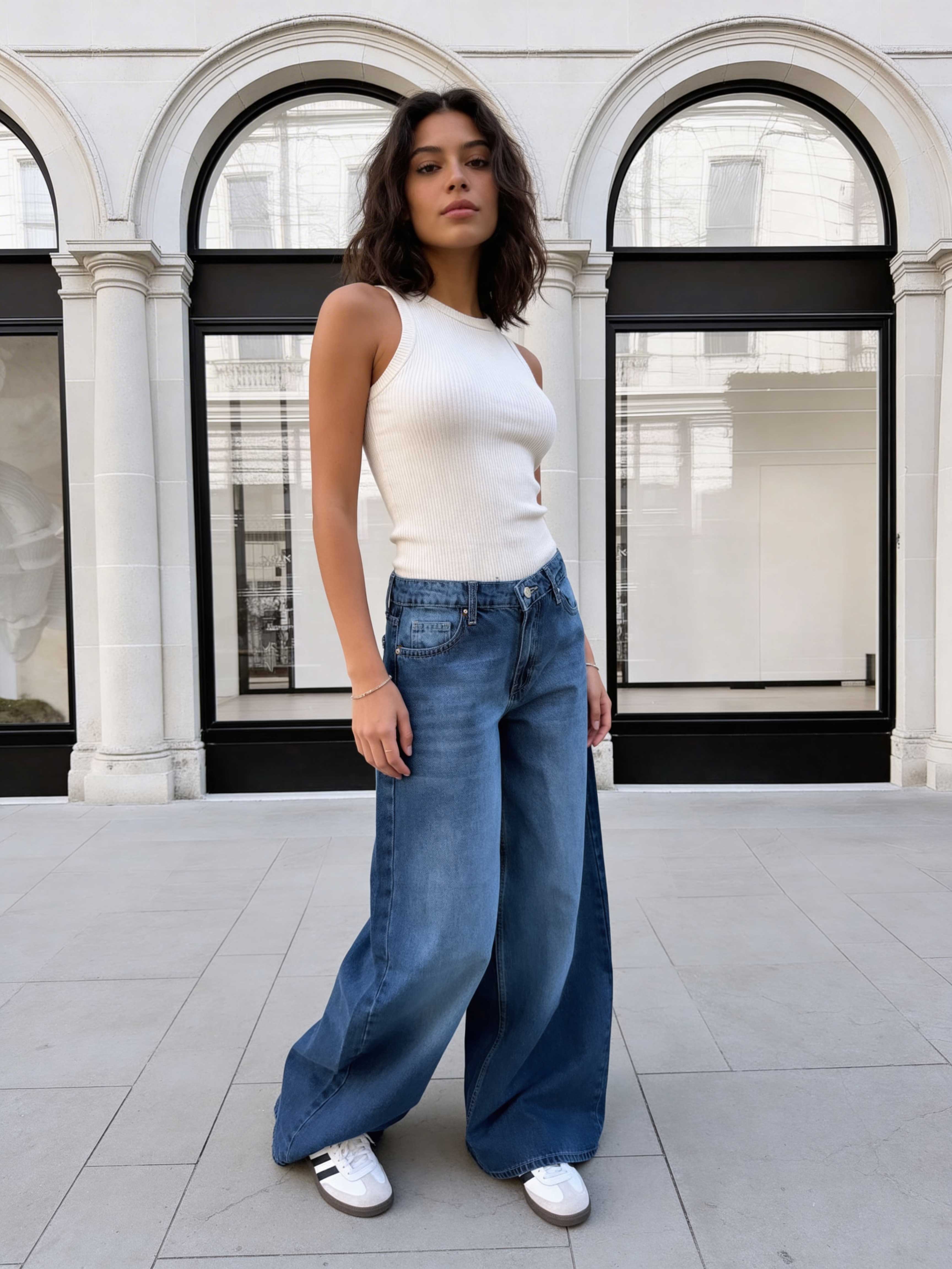 Loose Baggy - Low-Waist Rich Mid Blue Jeans Baggy CIZARO - Cizaro Jeans