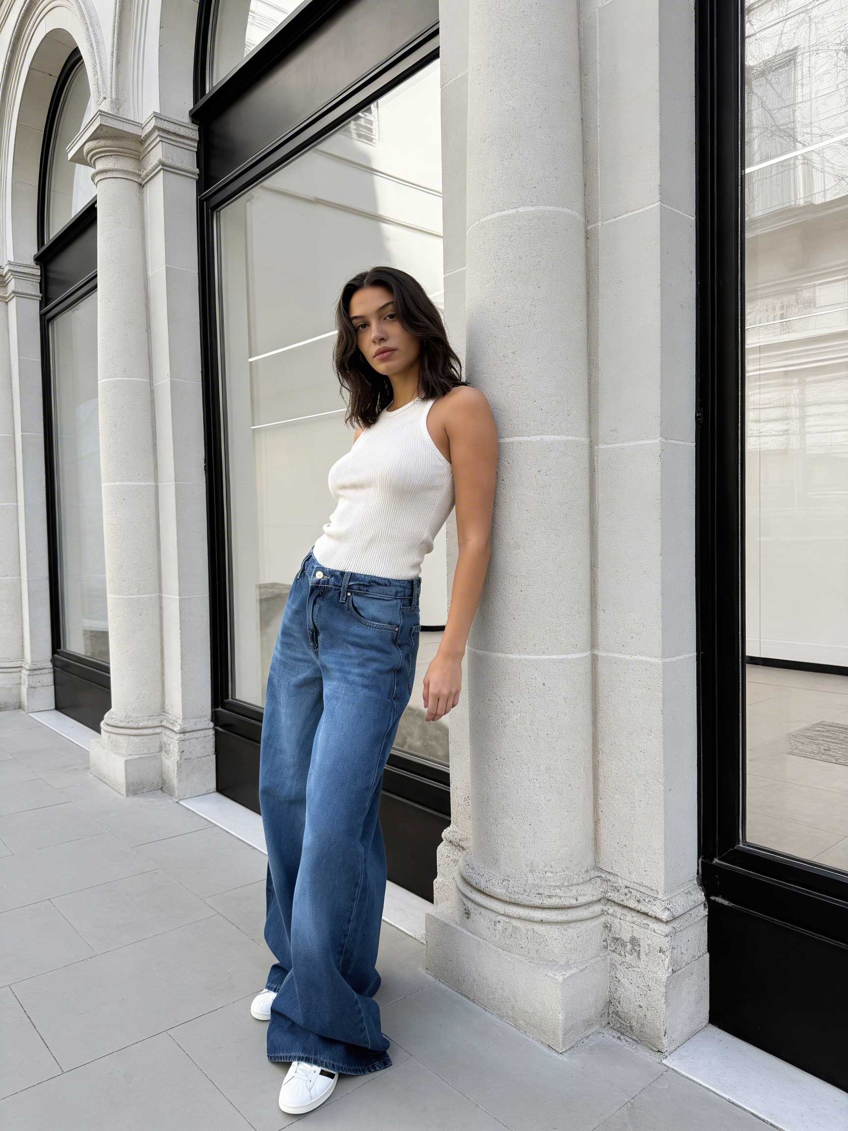 Loose Baggy - Low-Waist Rich Mid Blue Jeans Baggy CIZARO - Cizaro Jeans