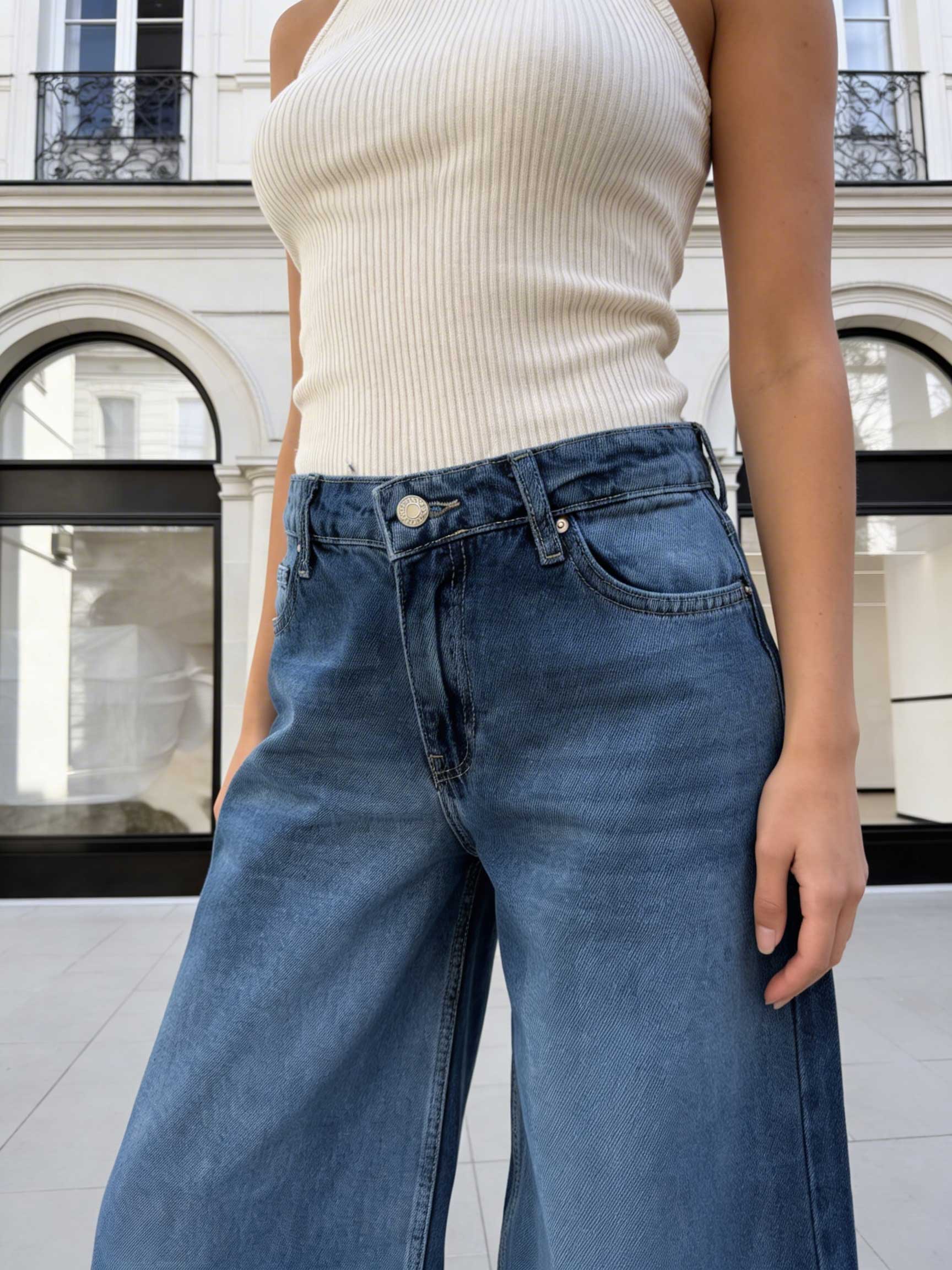 Loose Baggy - Low-Waist Rich Mid Blue Jeans Baggy CIZARO - Cizaro Jeans