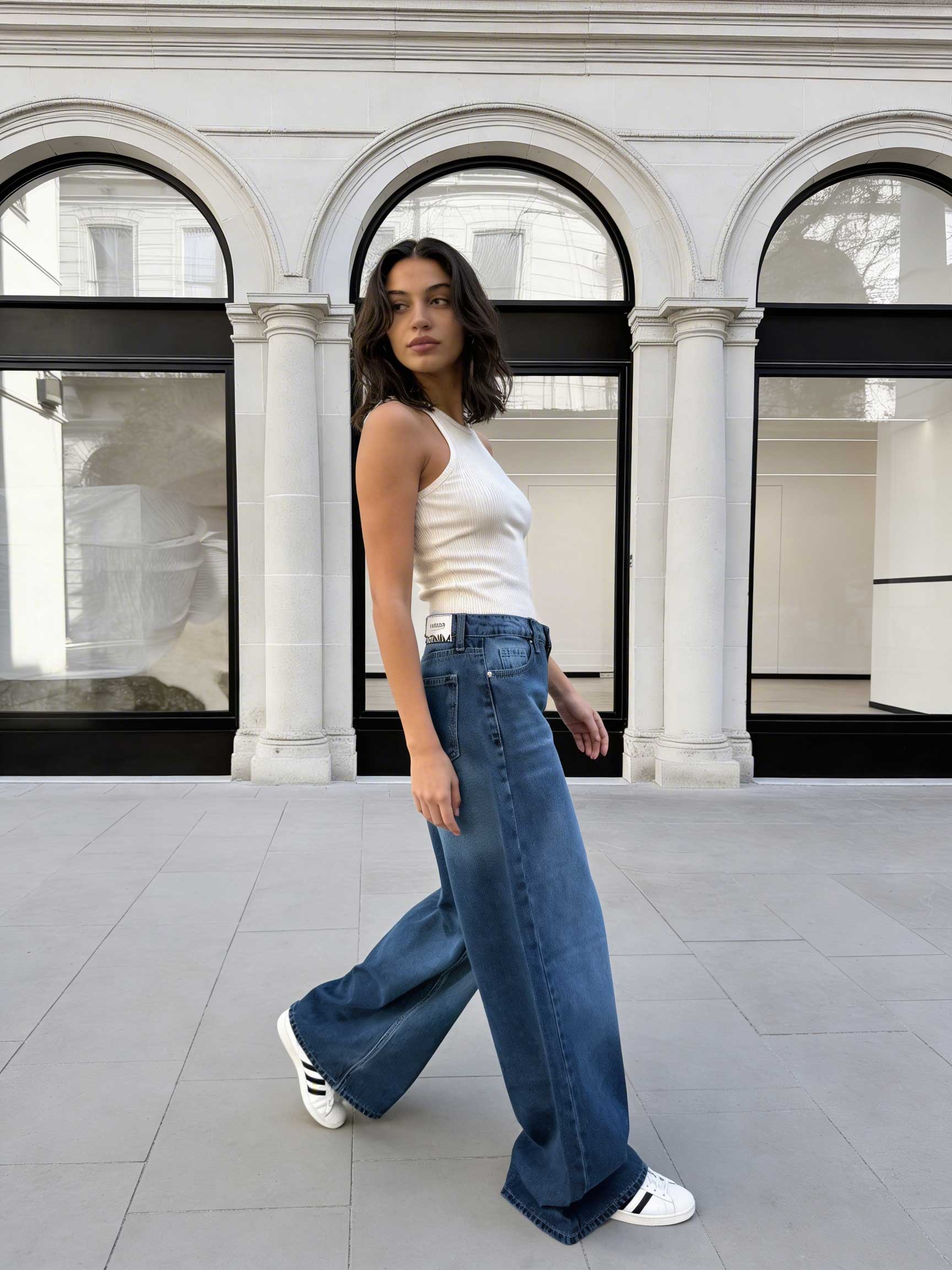 Loose Baggy - Low-Waist Rich Mid Blue Jeans Baggy CIZARO - Cizaro Jeans